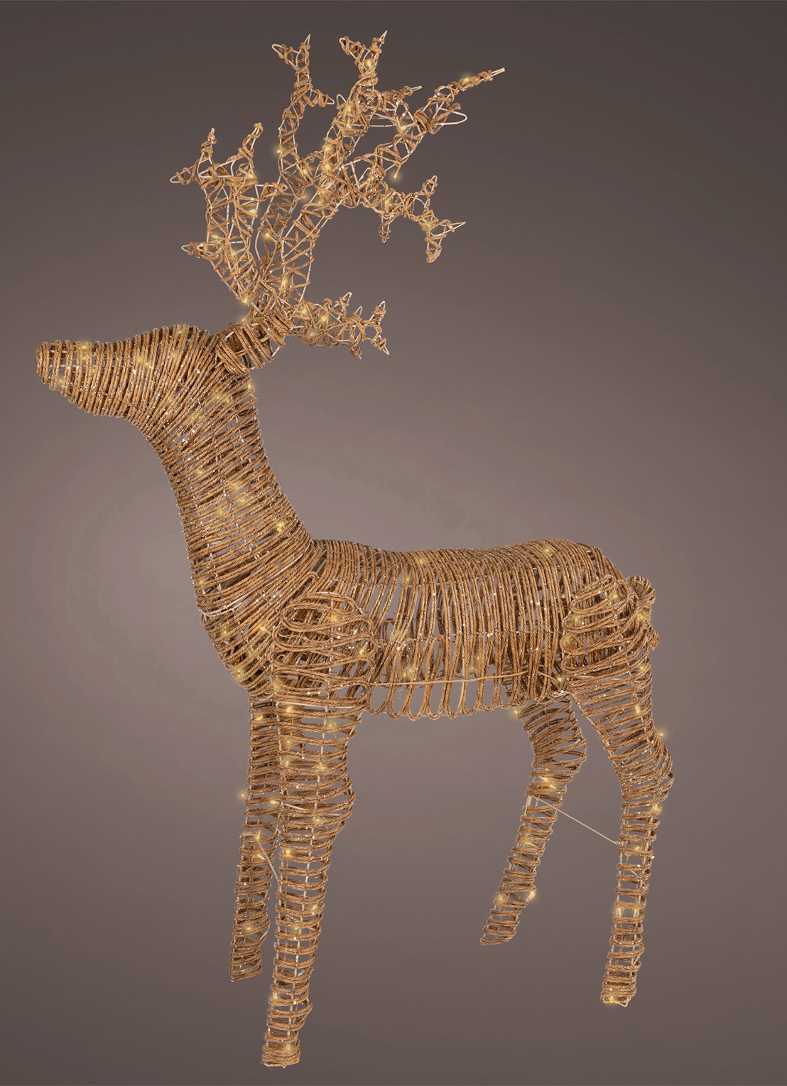 Lumineo Rendier lichtobject 180 cm - voorkant bruin