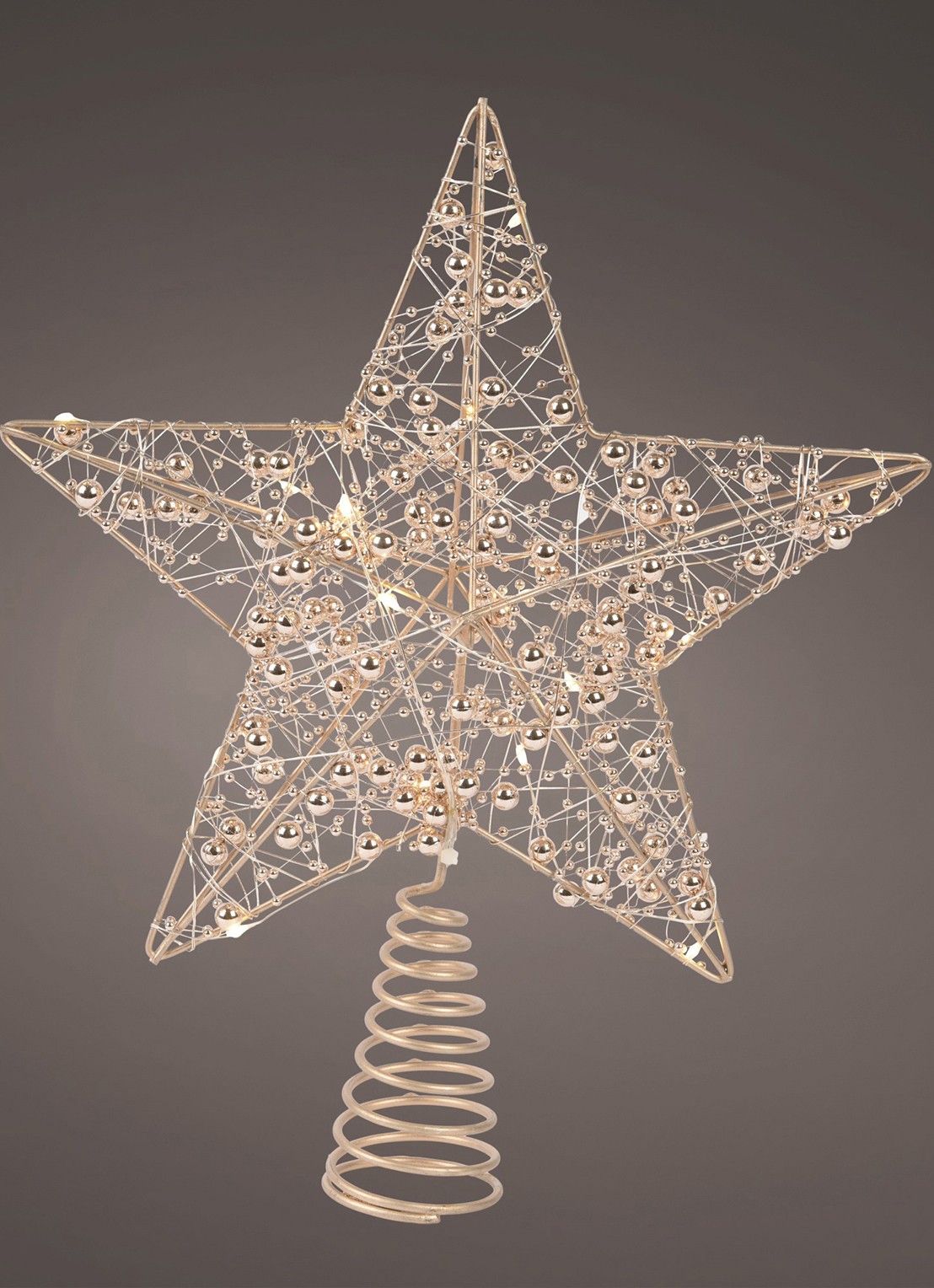Lumineo Ster piek kerstdecoratie 27 cm - voorkant goud
