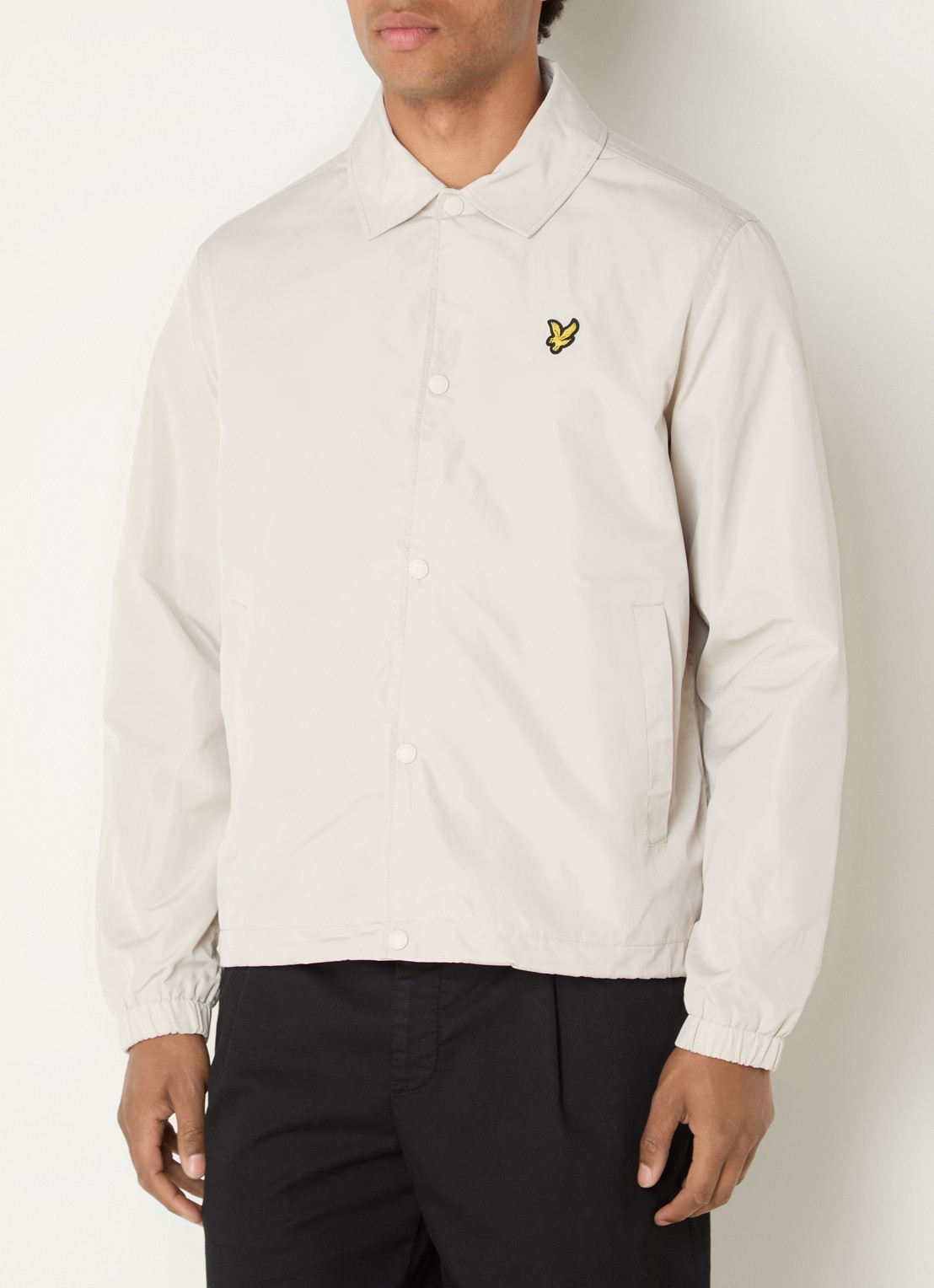 Lyle & Scott Coach jack met steekzakken - detail creme