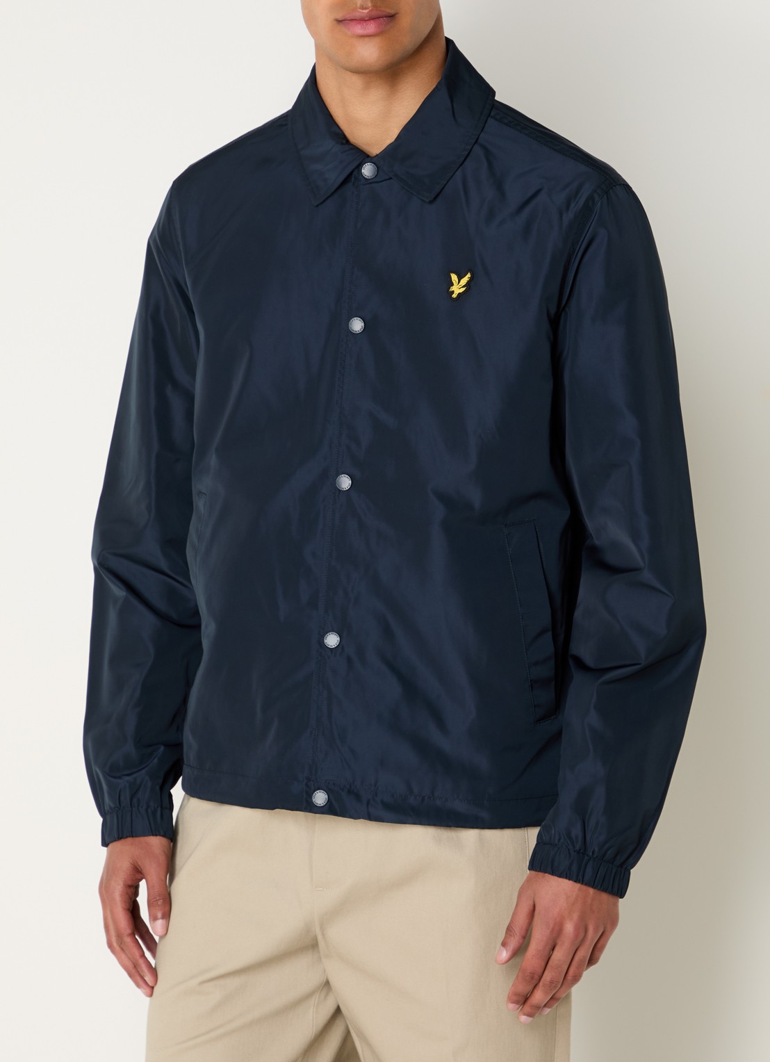 Lyle & Scott Coach jack met steekzakken - detail 3 donkerblauw