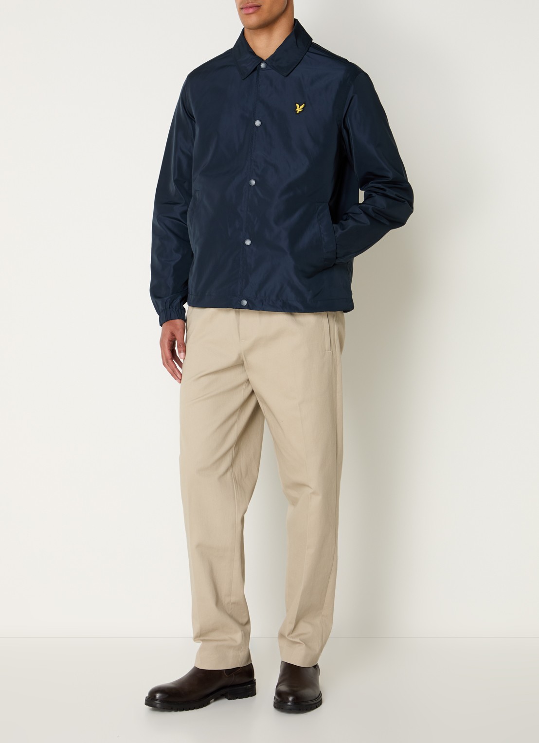 Lyle & Scott Coach jack met steekzakken - voorkant 2 donkerblauw