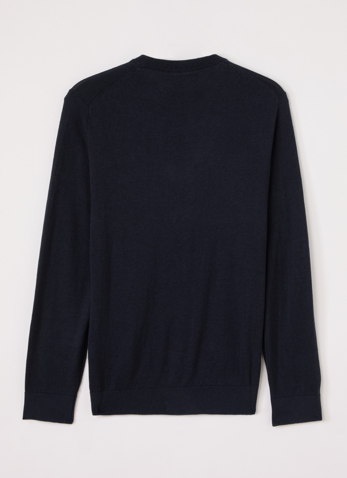 Lyle & Scott Fijngebreide pullover met logoborduring - voorkant 2 donkerblauw