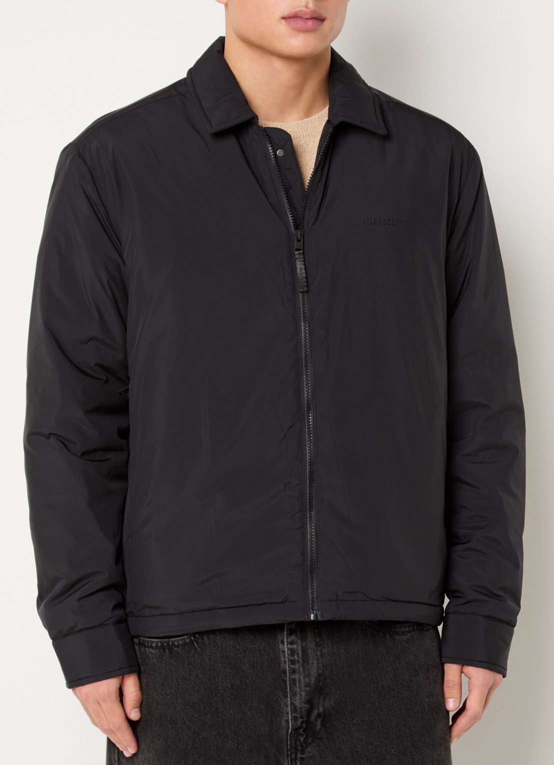 Lyle & Scott Gewatteerd jack met ritszakken - detail 3 zwart