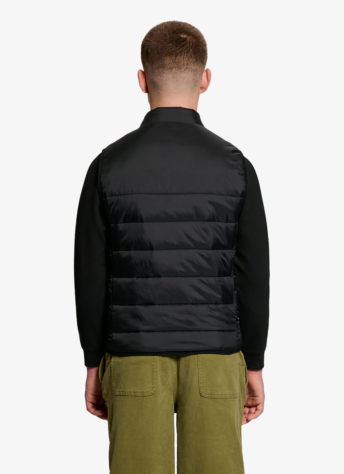 Lyle & Scott Gewatteerde bodywarmer met steekzakken - voorkant 3 zwart