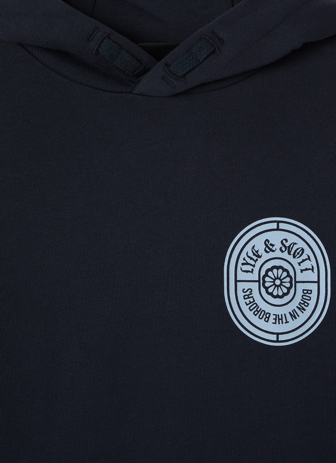 Lyle & Scott Hoodie met logo - detail 3 donkerblauw