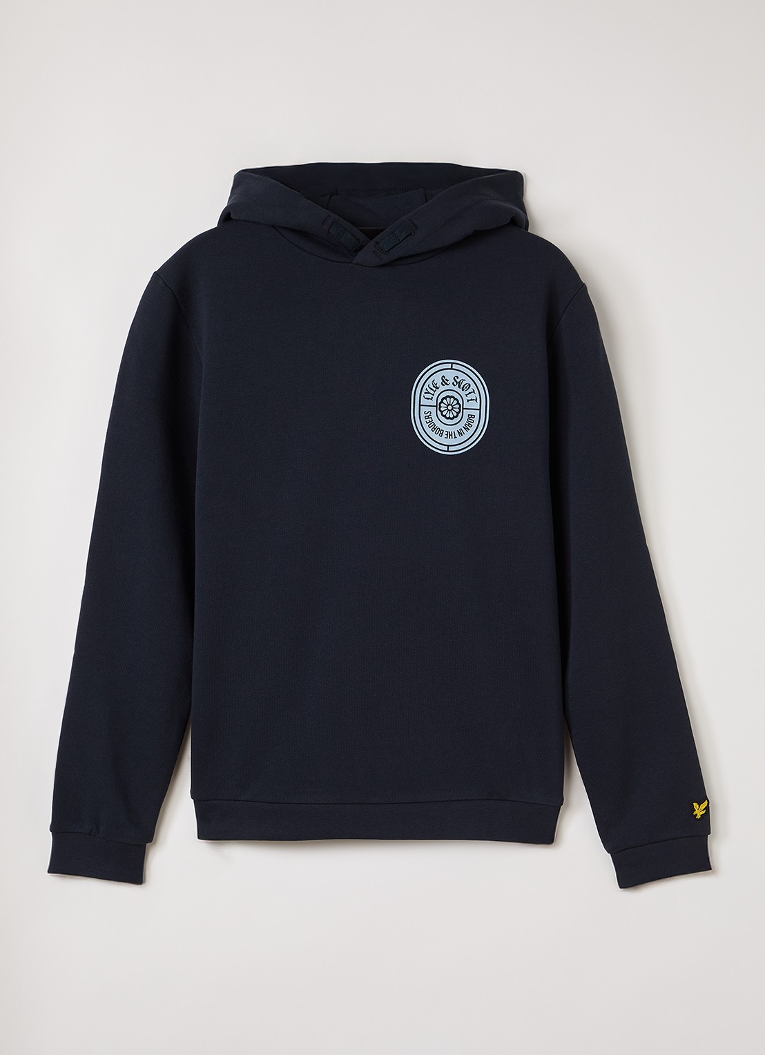 Lyle & Scott Hoodie met logo - voorkant donkerblauw