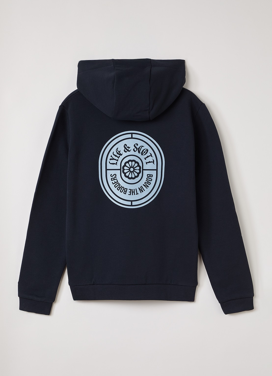 Lyle & Scott Hoodie met logo - voorkant 2 donkerblauw