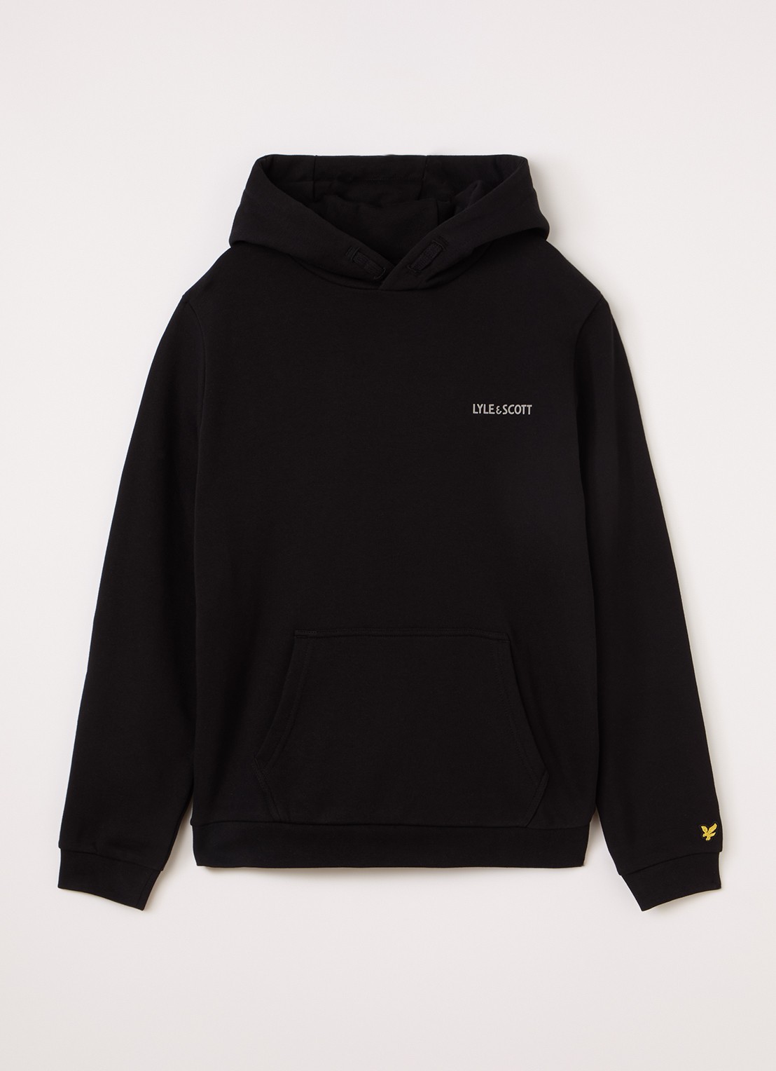 Lyle & Scott Hoodie met logo - voorkant zwart