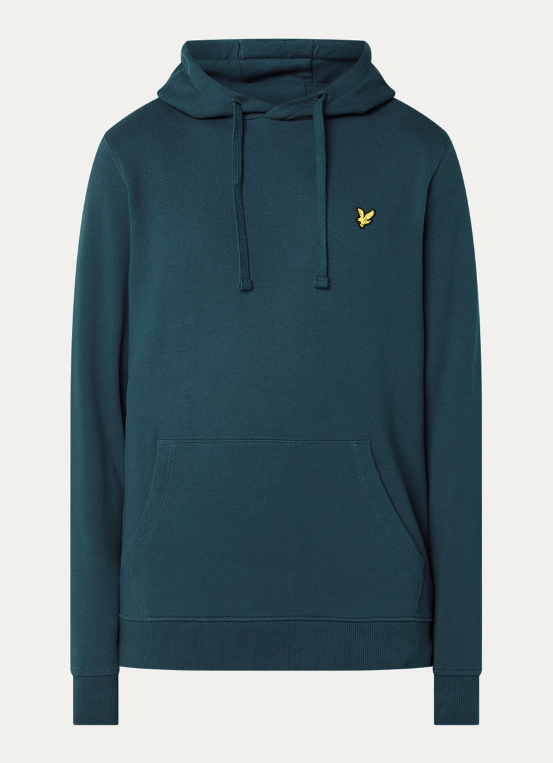 Lyle & Scott Hoodie met logoborduring - voorkant 4 petrol
