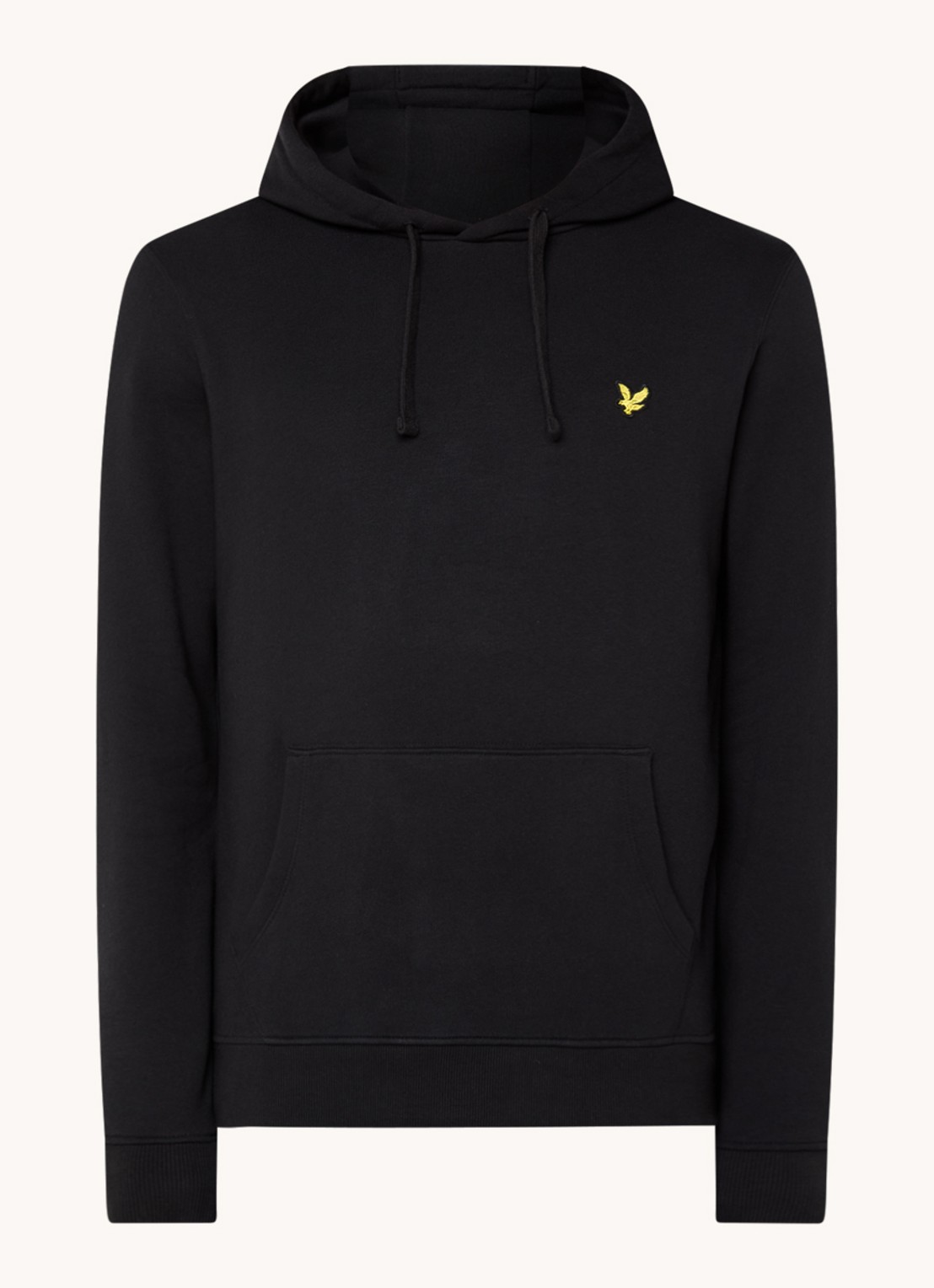 Lyle & Scott Hoodie met logoborduring - voorkant zwart