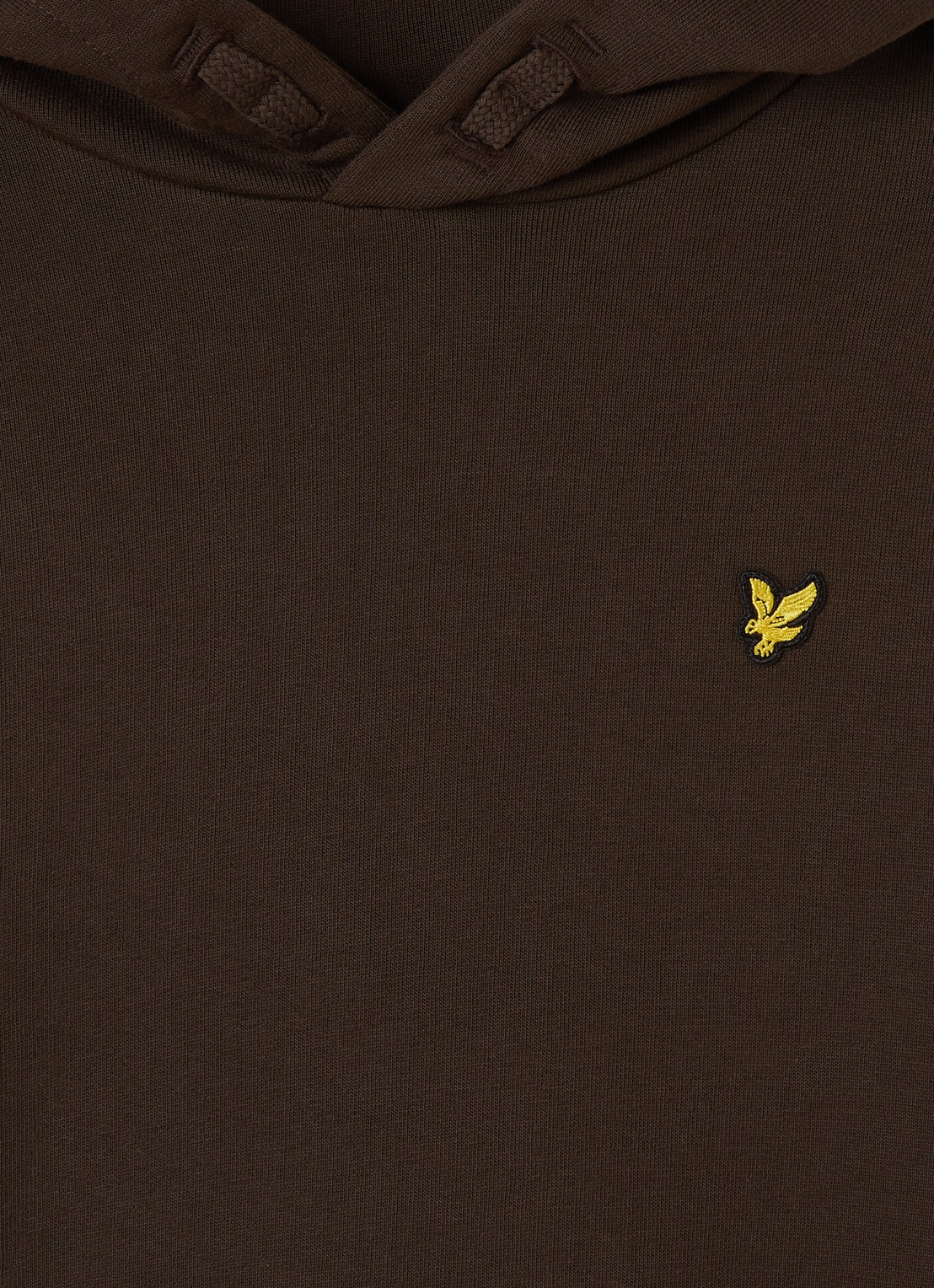Lyle & Scott Hoodie met logoborduring - detail donkerbruin