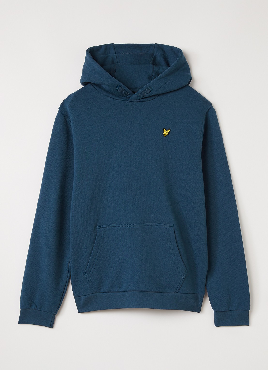 Lyle & Scott Hoodie met logoborduring - voorkant indigo