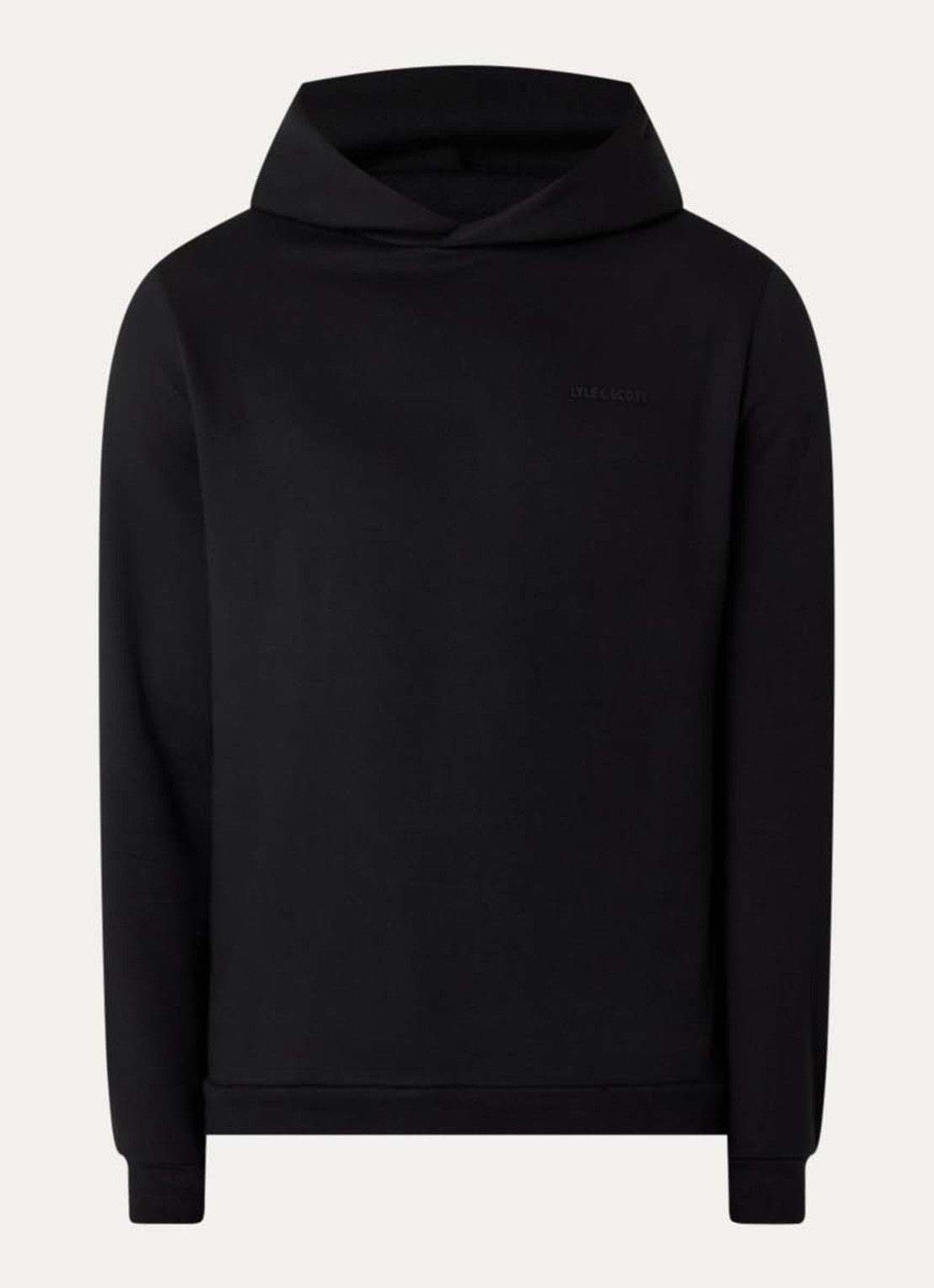 Lyle & Scott Hoodie met steekzakken en logo - voorkant zwart