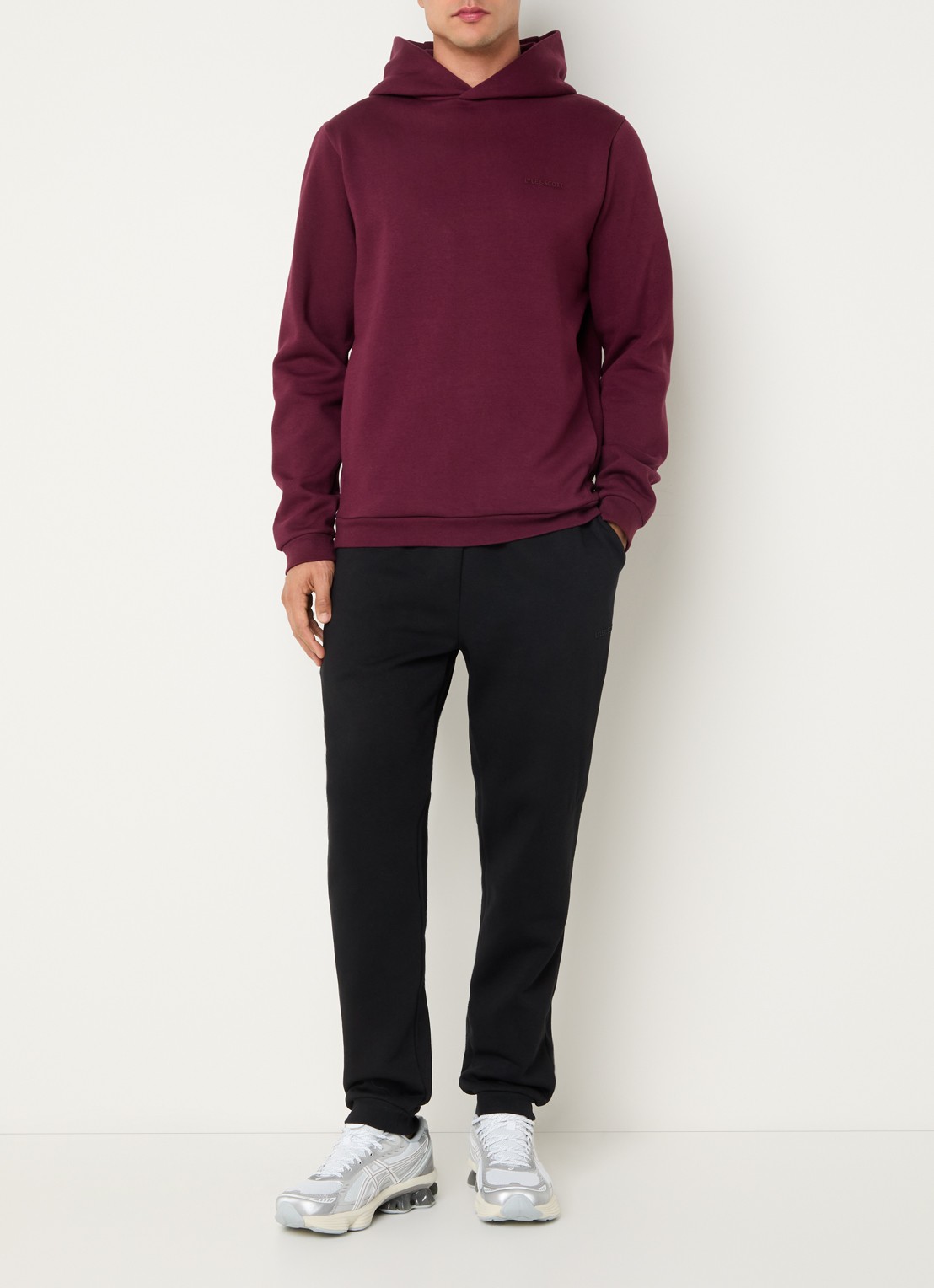 Lyle & Scott Hoodie met steekzakken en logo - voorkant 4 bordeauxrood