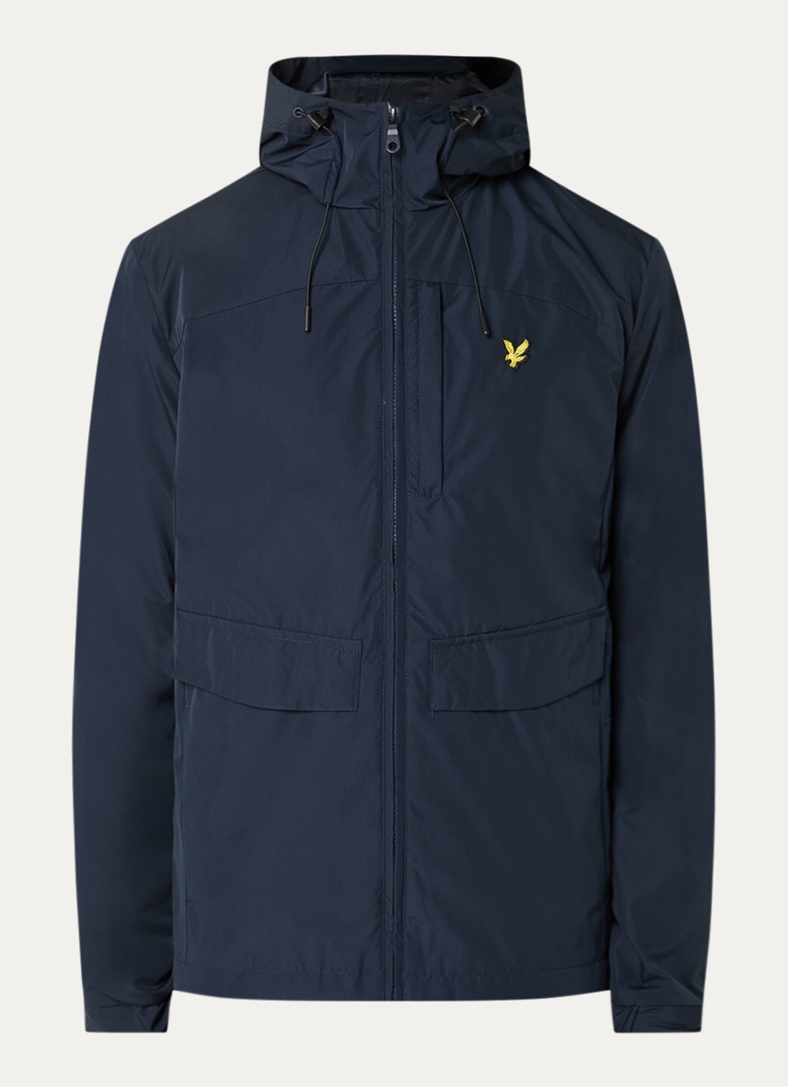 Lyle & Scott Jack met logo en capuchon - voorkant 3 donkerblauw