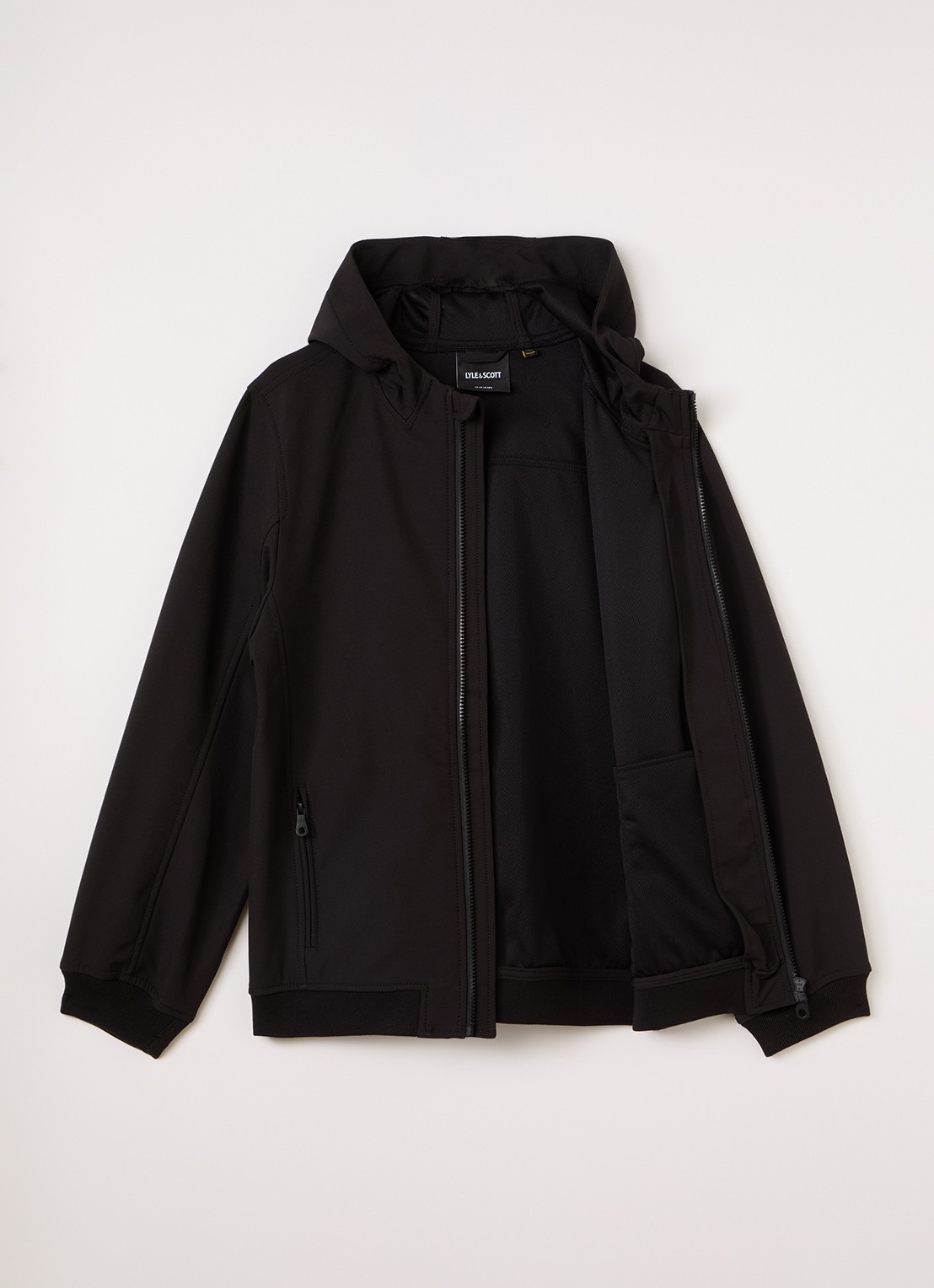 Lyle & Scott Jack met logo en steekzakken - voorkant 3 zwart