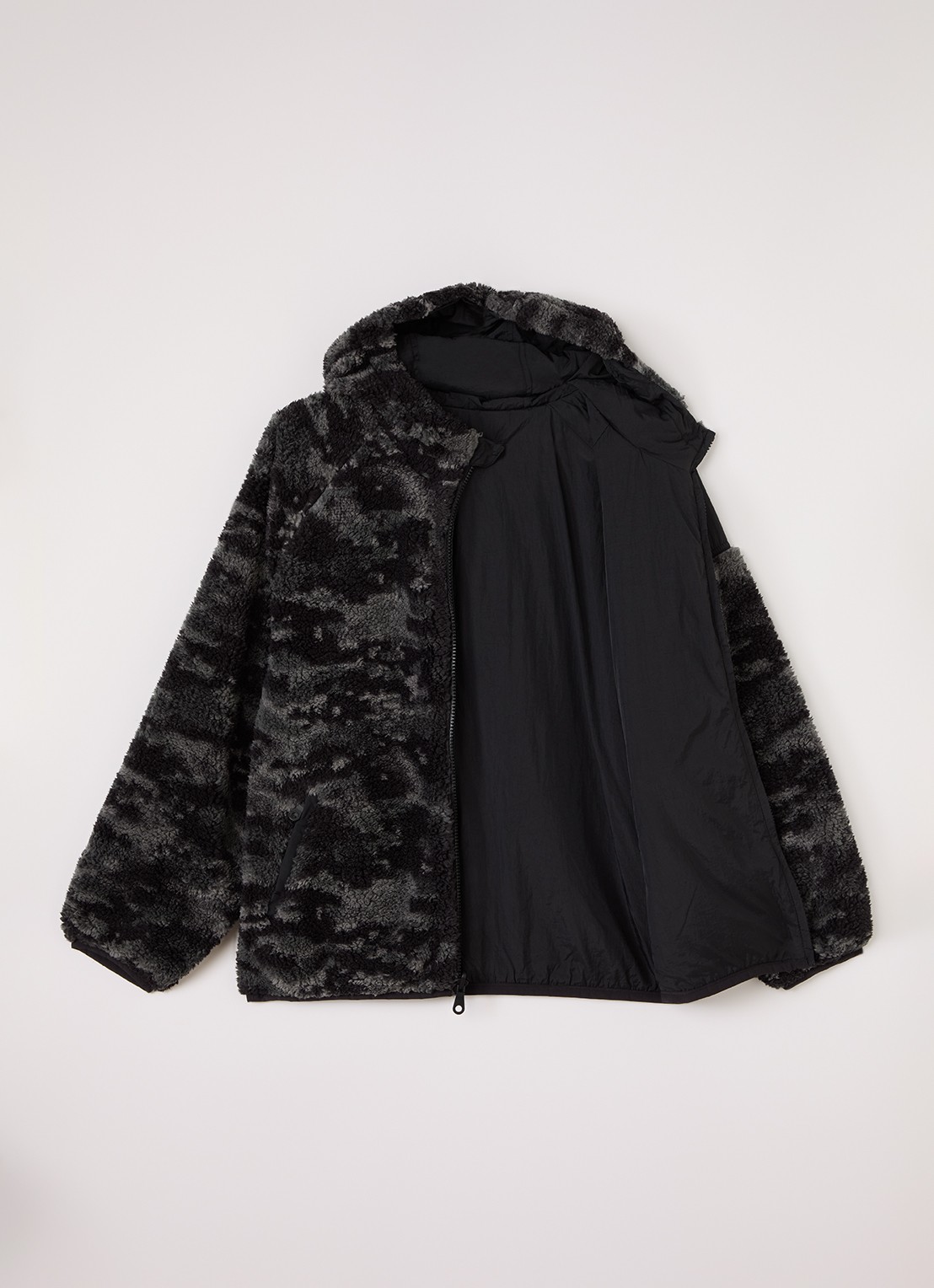 Lyle & Scott Jack van teddy met capuchon - voorkant 2 antraciet