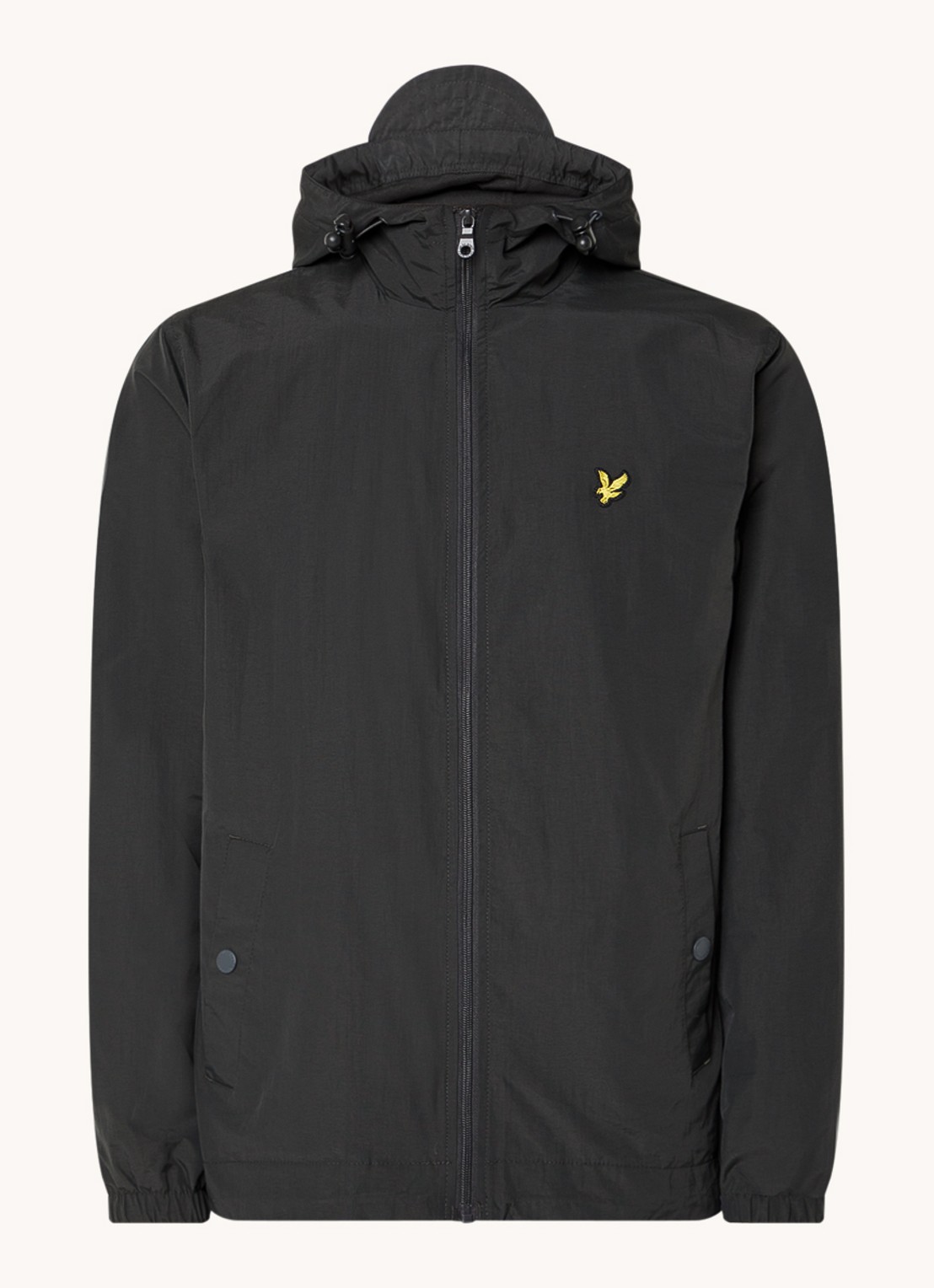 Lyle & Scott Lichtgewicht jack met capuchon - voorkant antraciet