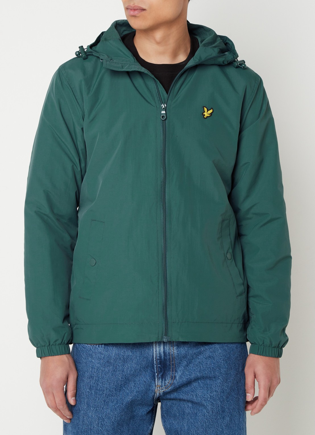 Lyle & Scott Lichtgewicht jack met capuchon - detail 4 groen