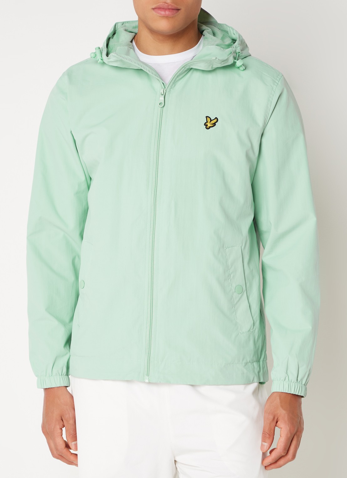 Lyle & Scott Lichtgewicht jack met capuchon - detail 4 mint