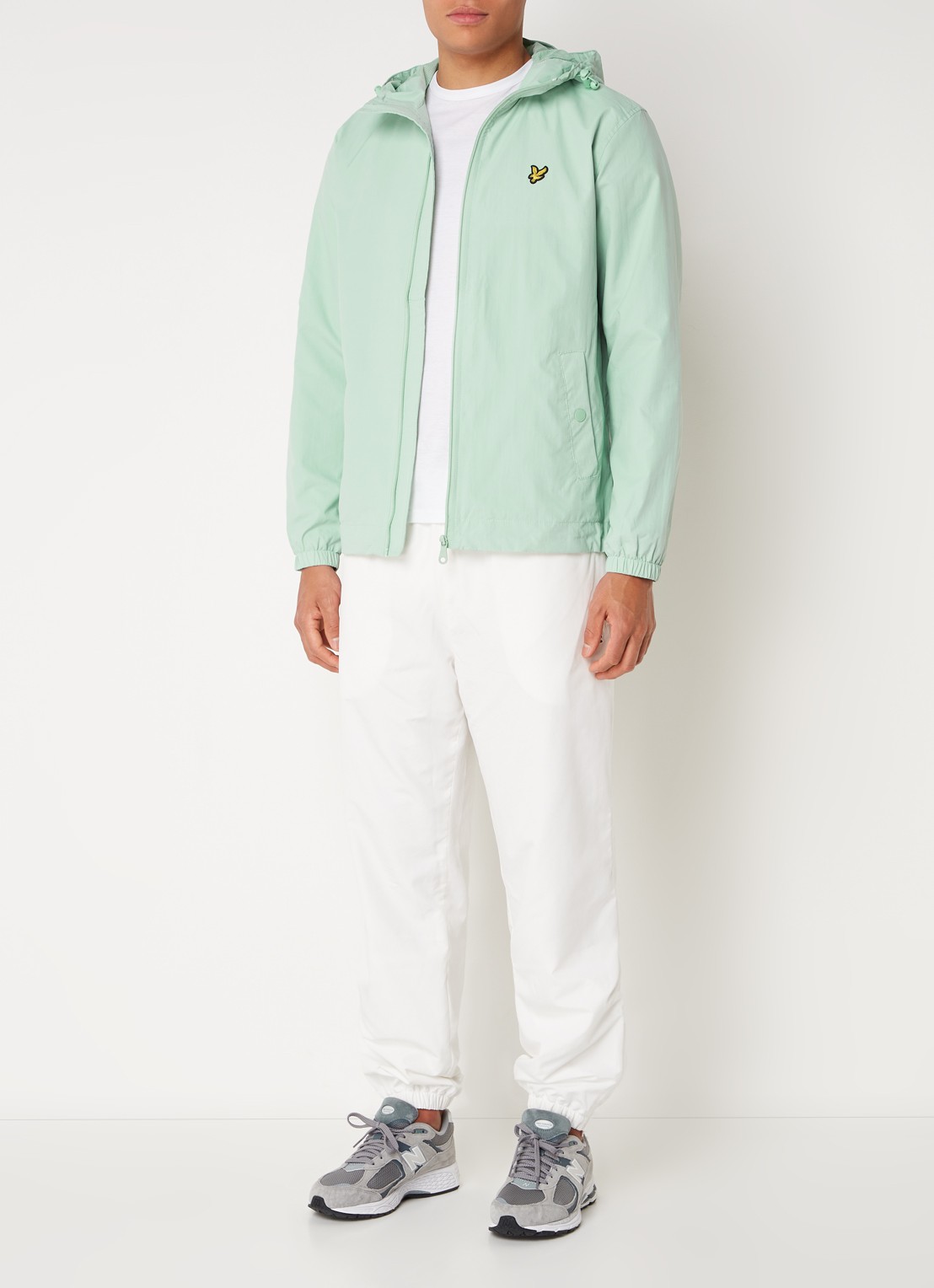 Lyle & Scott Lichtgewicht jack met capuchon - voorkant 3 mint