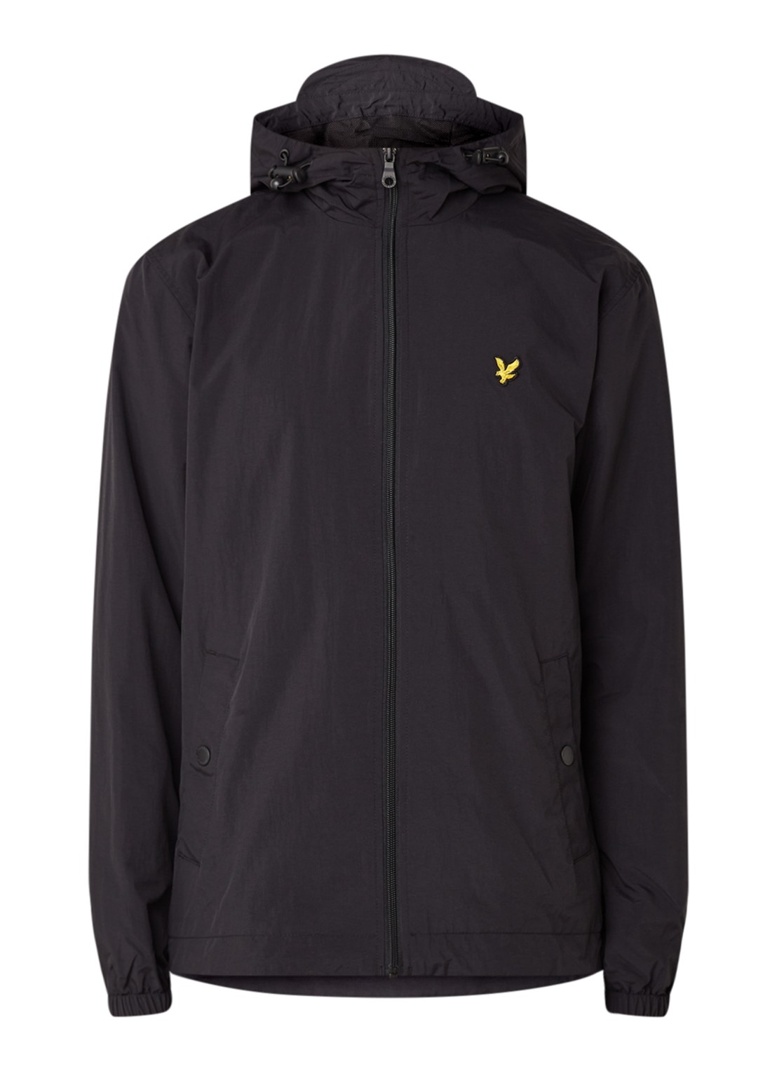 Lyle & Scott Lichtgewicht jack met capuchon - voorkant 3 zwart