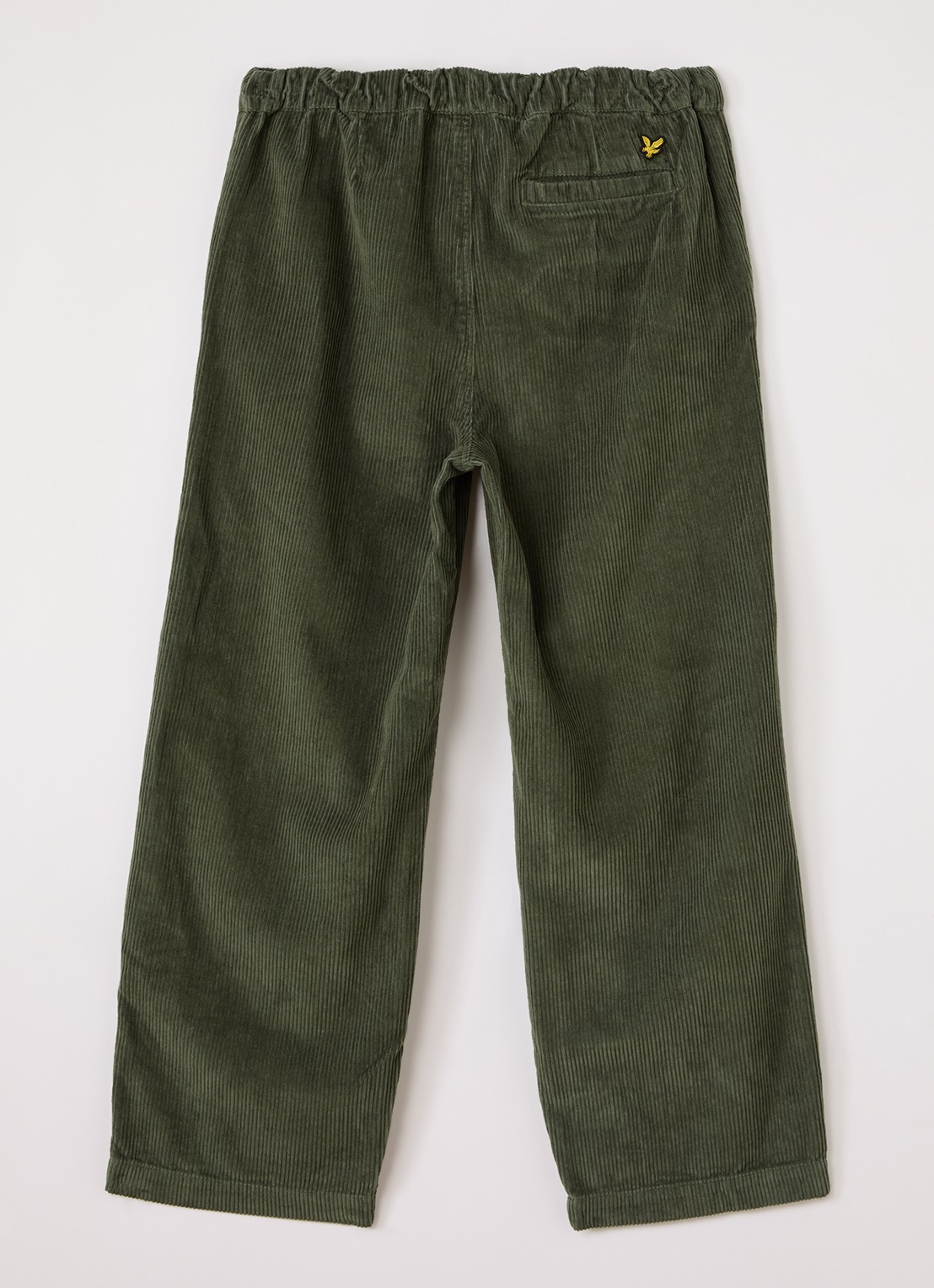 Lyle & Scott Loose fit broek van corduroy - voorkant 2 legergroen