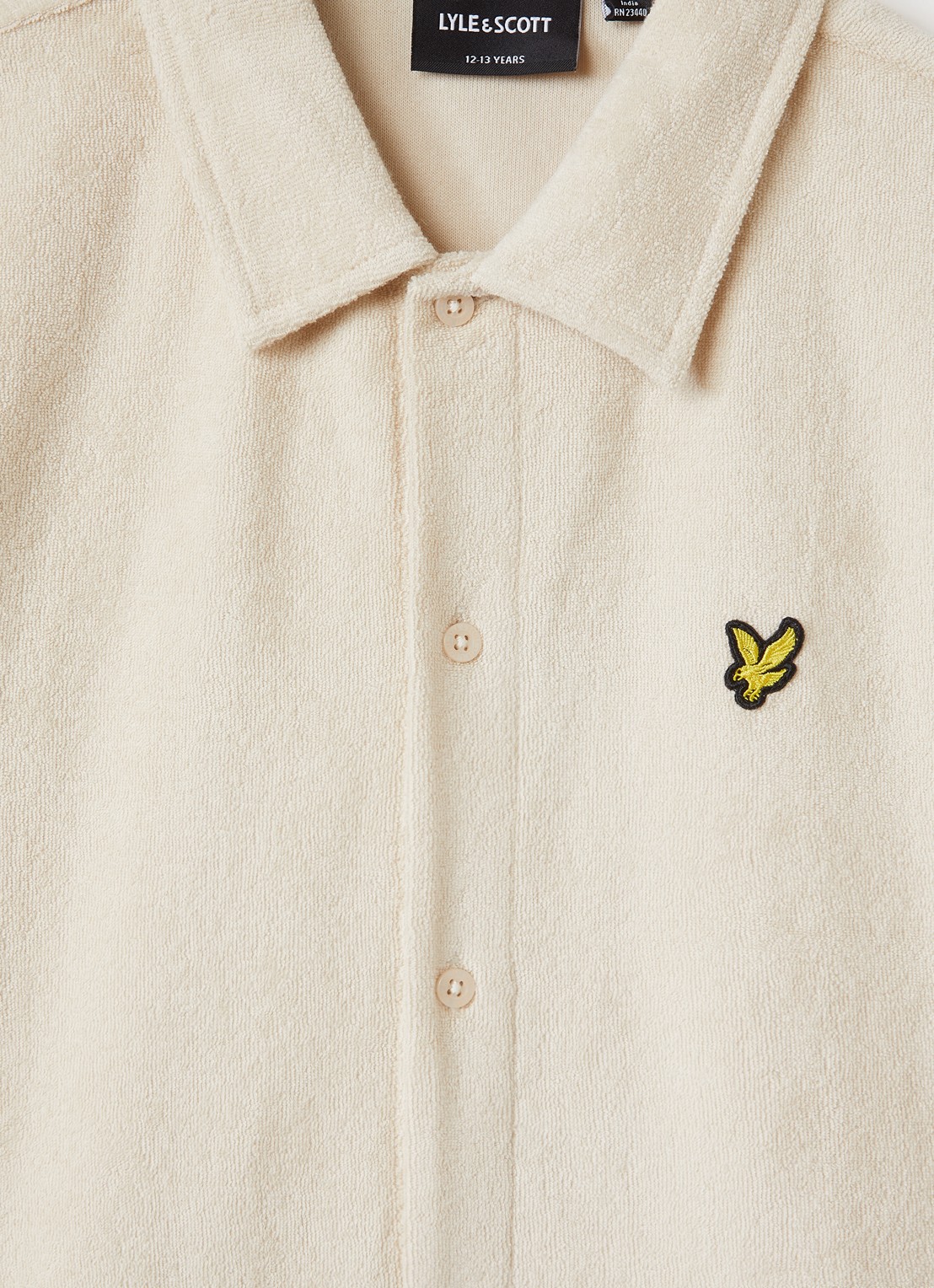 Lyle & Scott Overhemd met logo  - detail beige