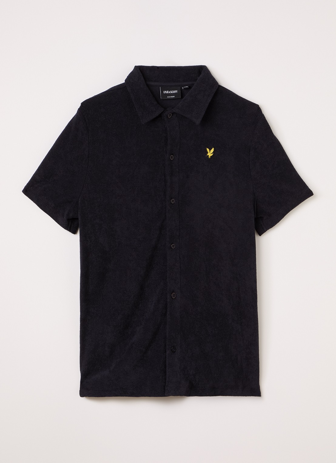 Lyle & Scott Overhemd met logo  - voorkant 2 donkerblauw