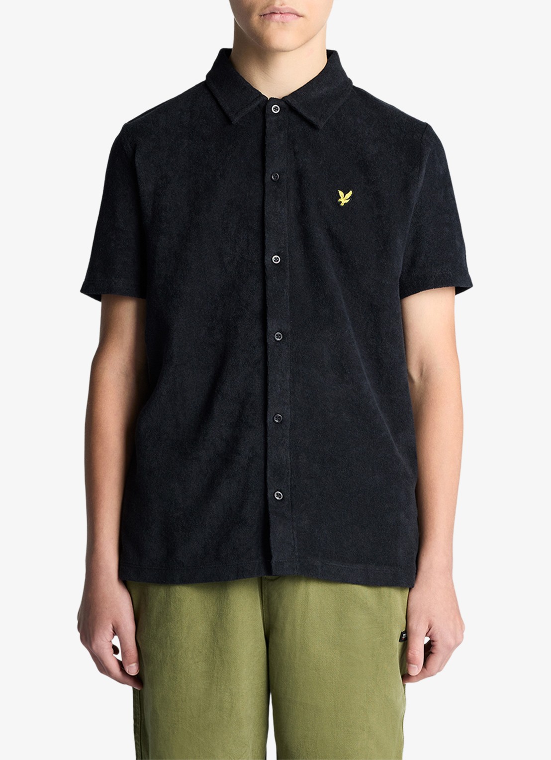 Lyle & Scott Overhemd met logo  - voorkant 3 donkerblauw