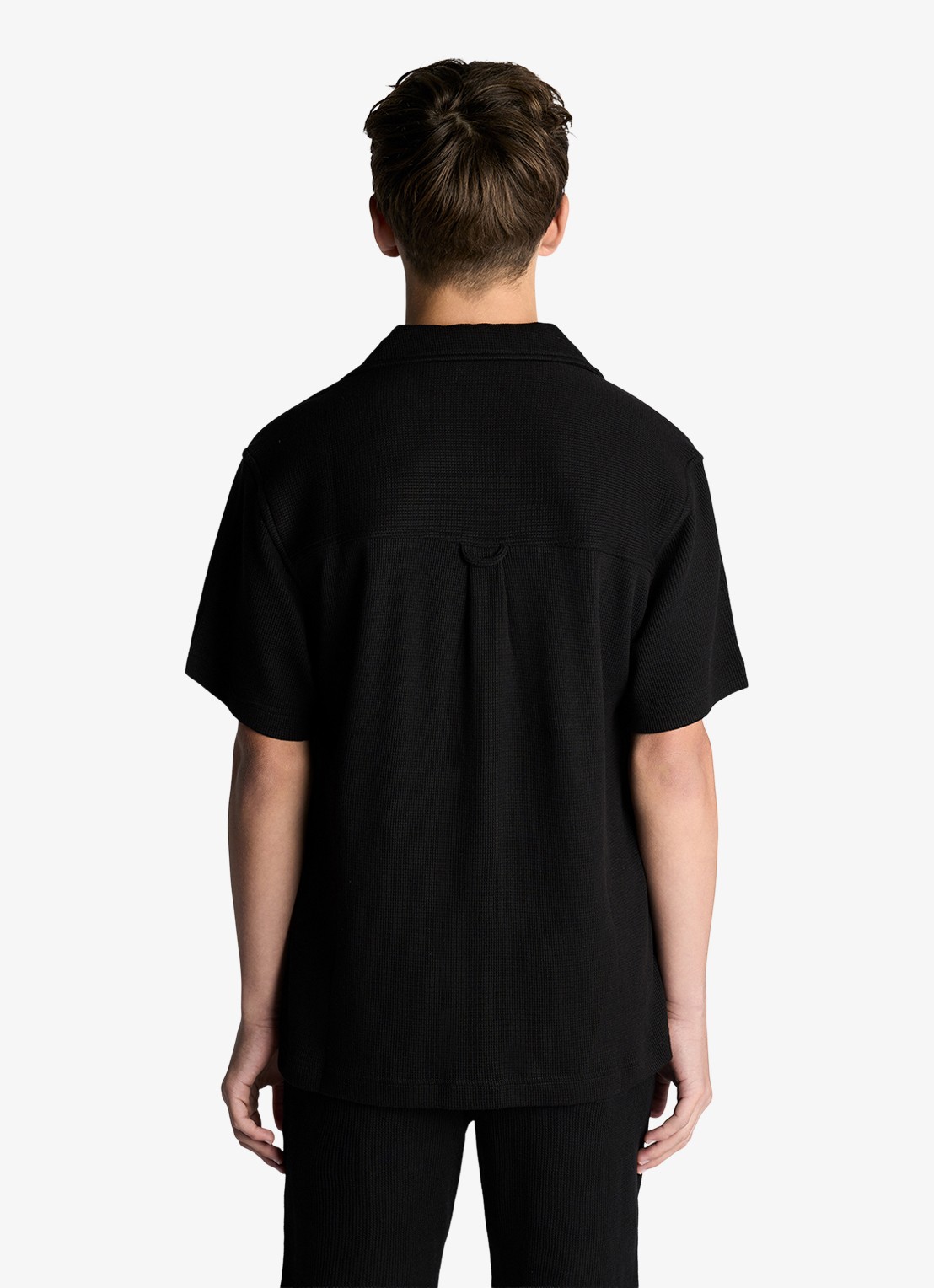 Lyle & Scott Overhemd met structuur en logo - achterkant 2 zwart