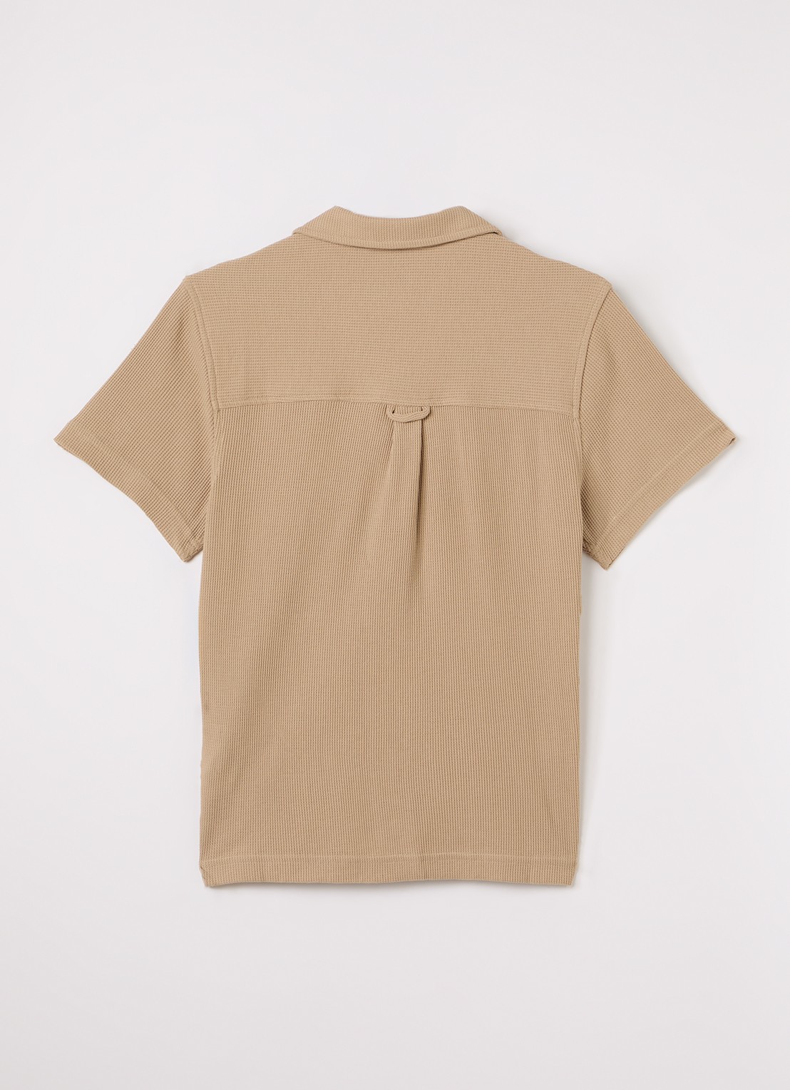 Lyle & Scott Overhemd met structuur en logo - voorkant 2 camel