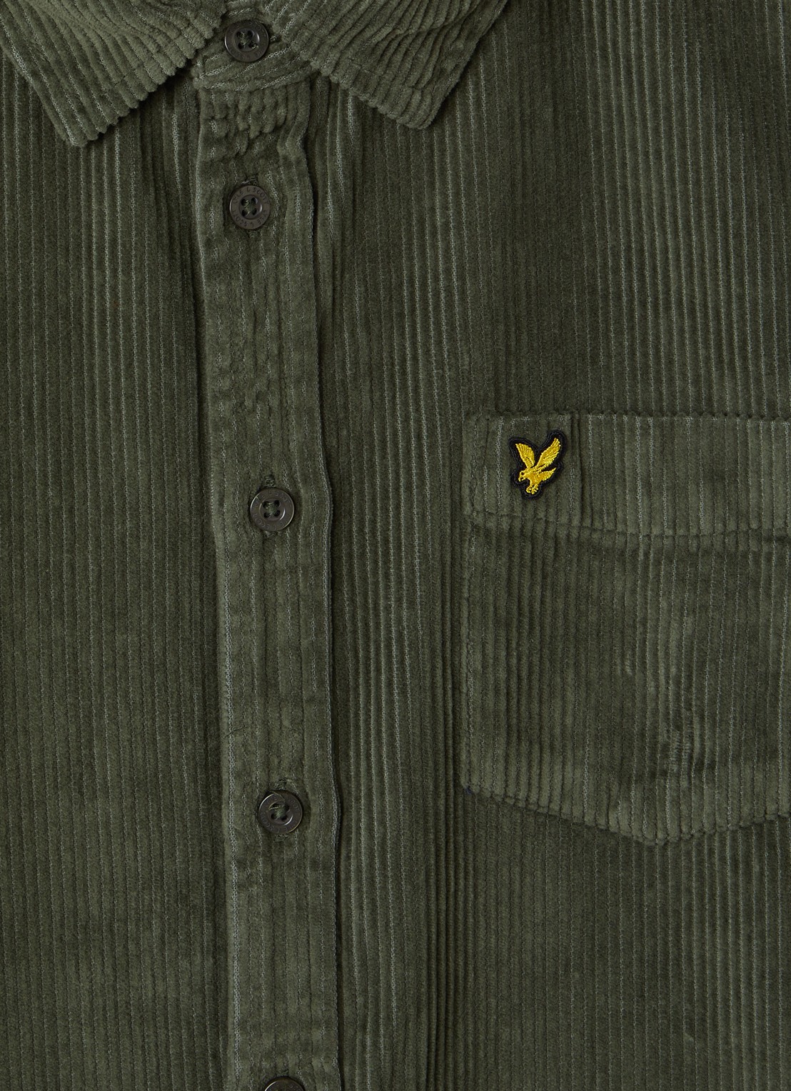 Lyle & Scott Overhemd van corduroy - detail legergroen