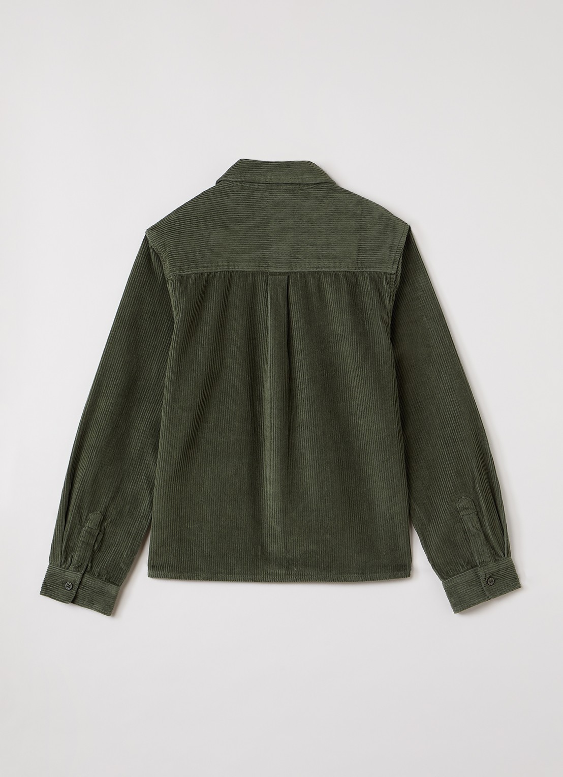 Lyle & Scott Overhemd van corduroy - voorkant 3 legergroen
