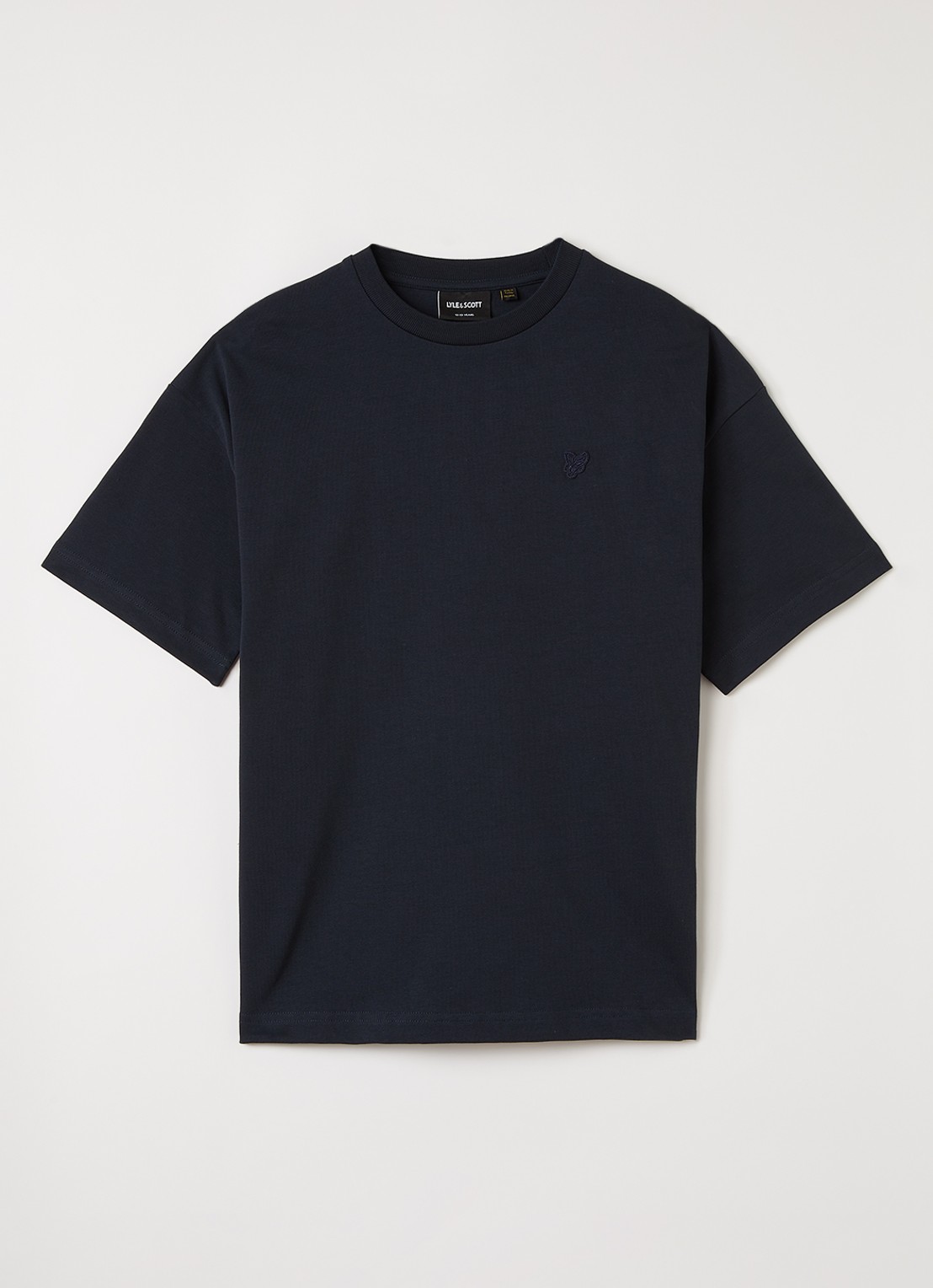 Lyle & Scott Oversized T-shirt met logo - voorkant donkerblauw