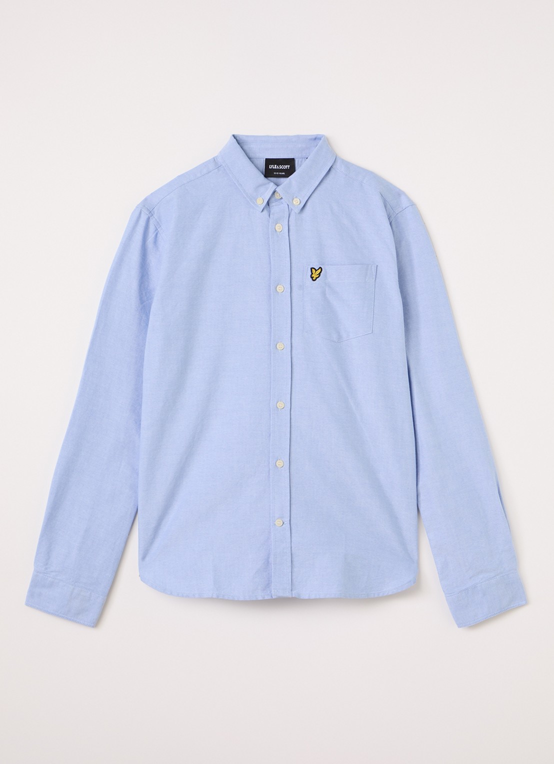 Lyle & Scott Oxford overhemd met logo - voorkant lichtblauw