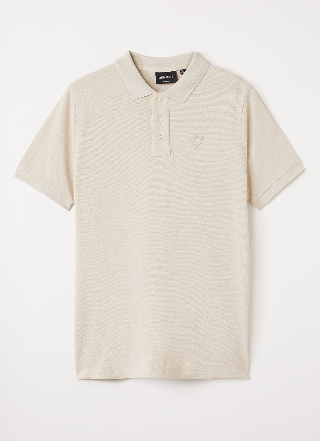 Lyle & Scott Polo in linnenblend - voorkant beige