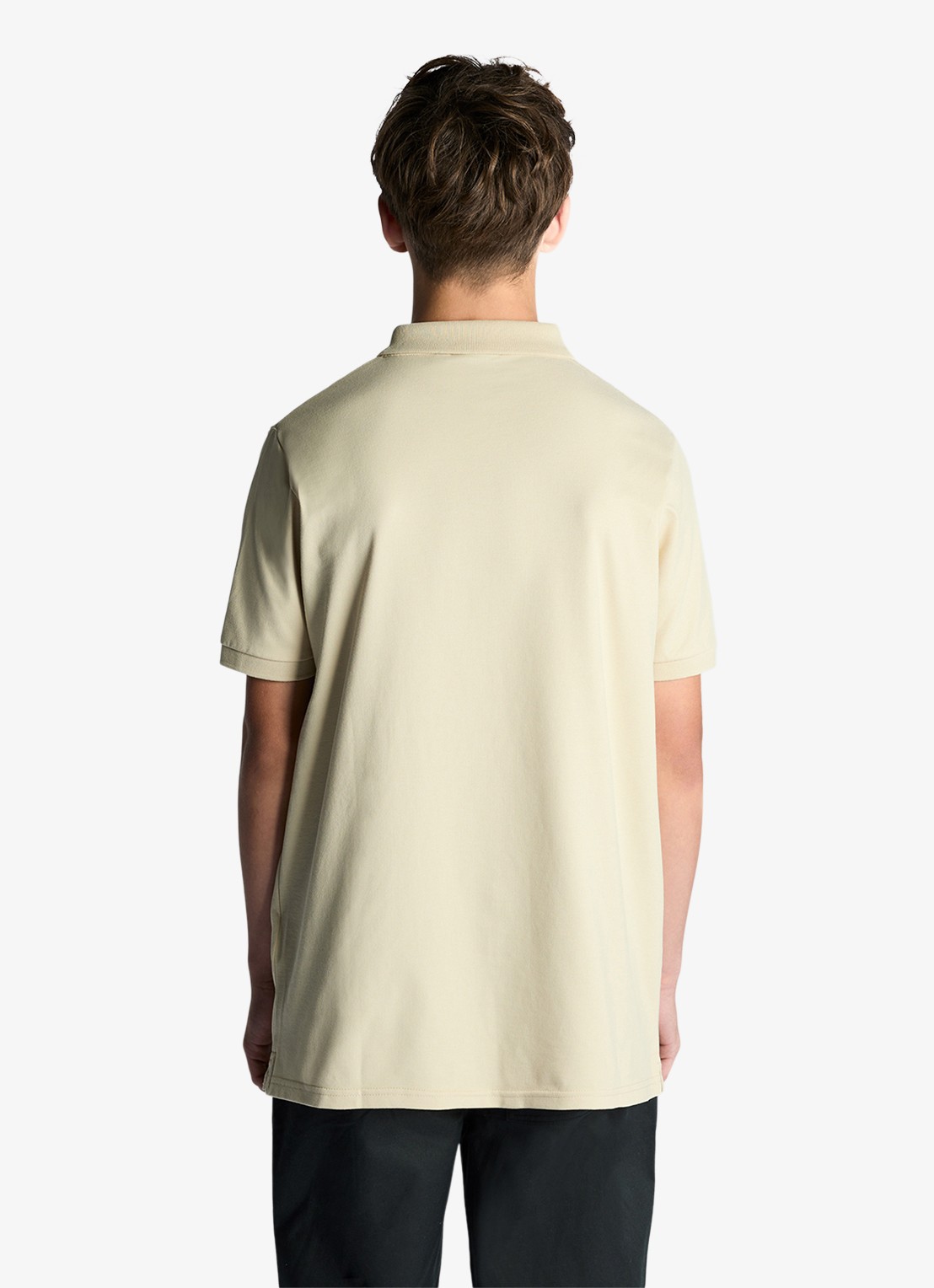 Lyle & Scott Polo met logoborduring - achterkant 5 beige