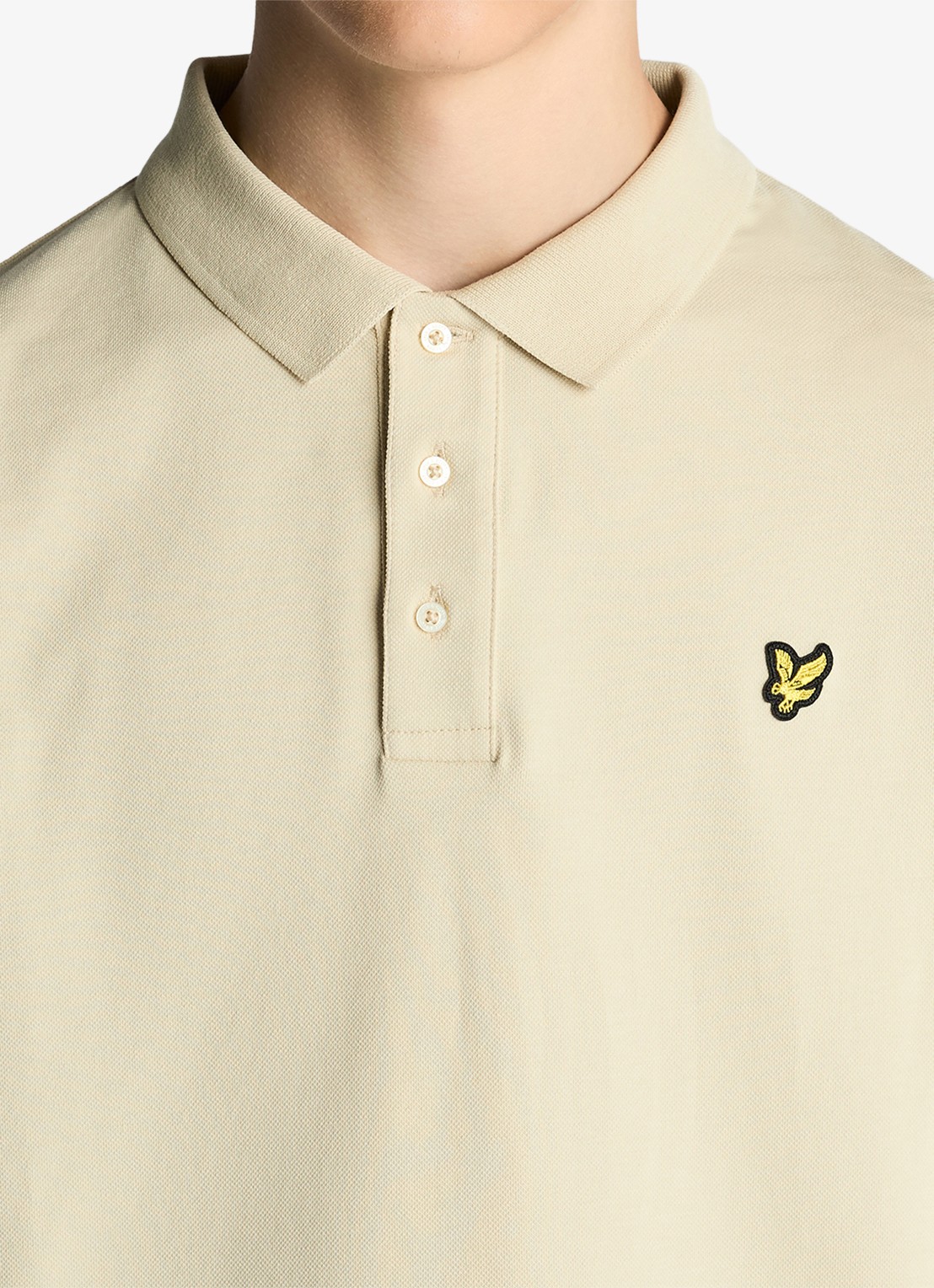 Lyle & Scott Polo met logoborduring - detail 4 beige