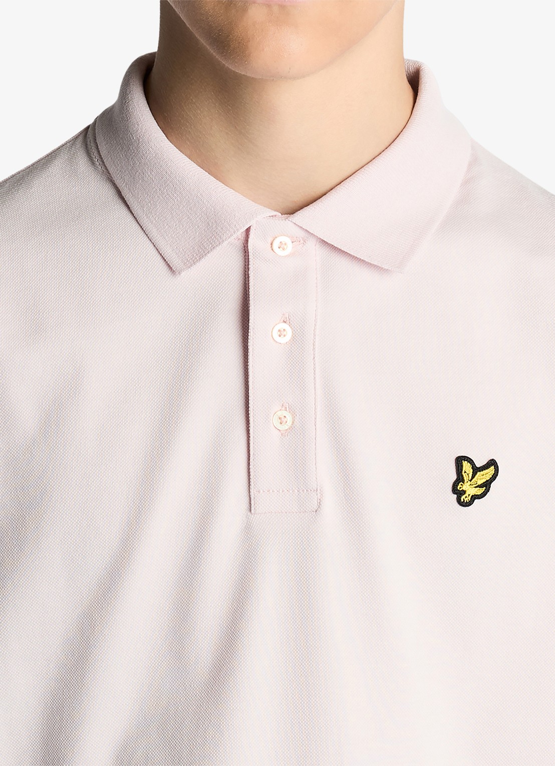 Lyle & Scott Polo met logoborduring - detail 4 lichtroze