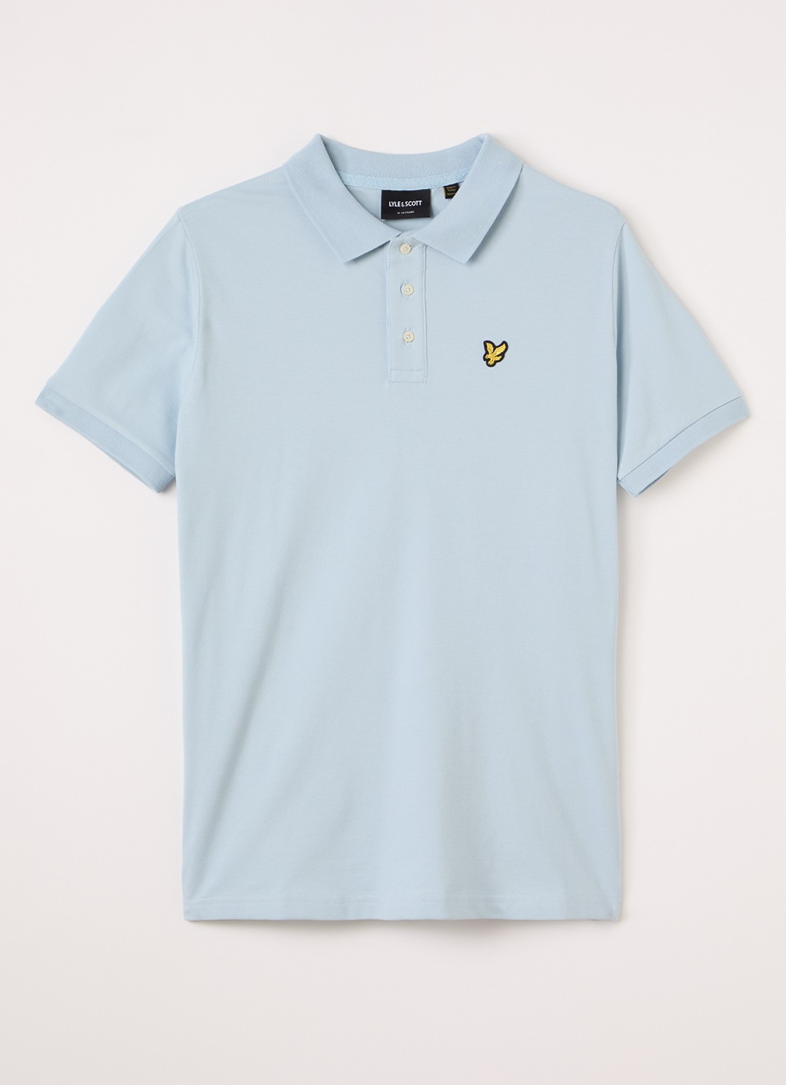Lyle & Scott Polo met logoborduring - voorkant 4 lichtblauw