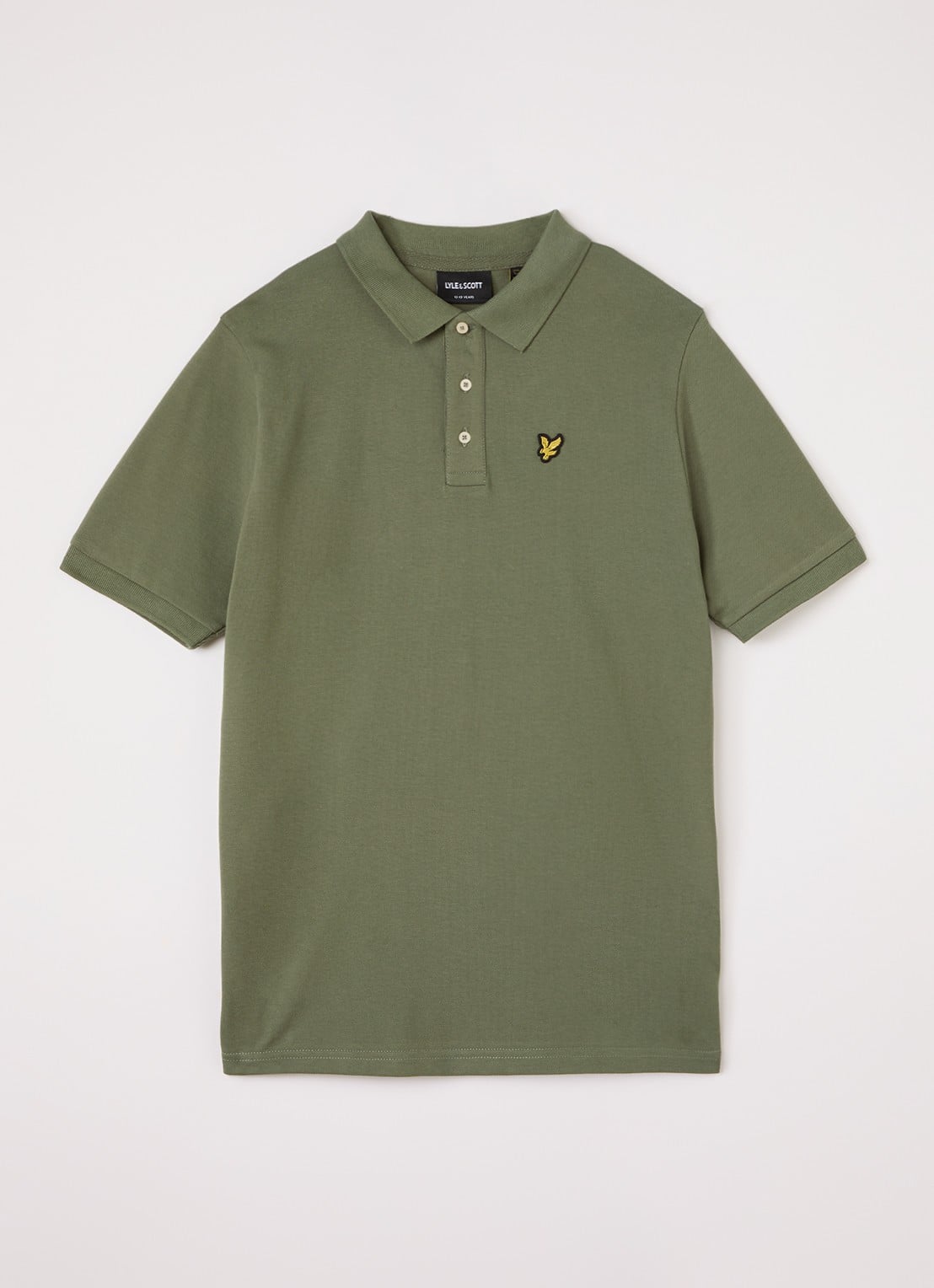 Lyle & Scott Polo met logoborduring - voorkant legergroen