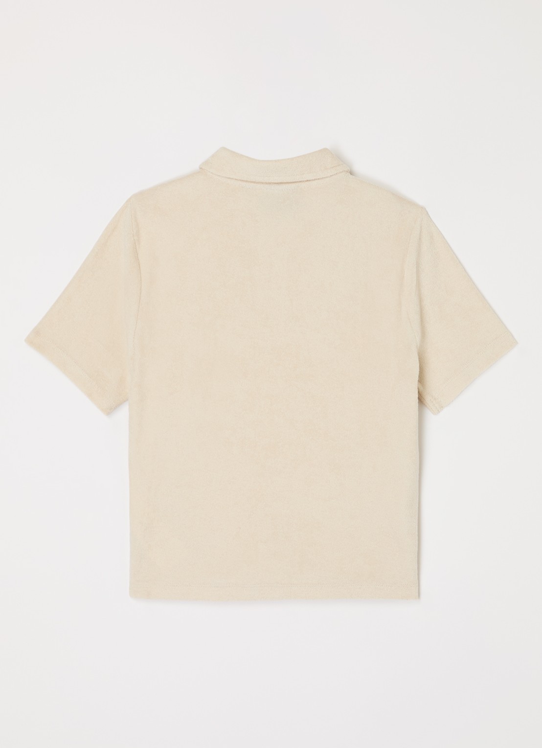 Lyle & Scott Polo van badstof - voorkant 2 creme