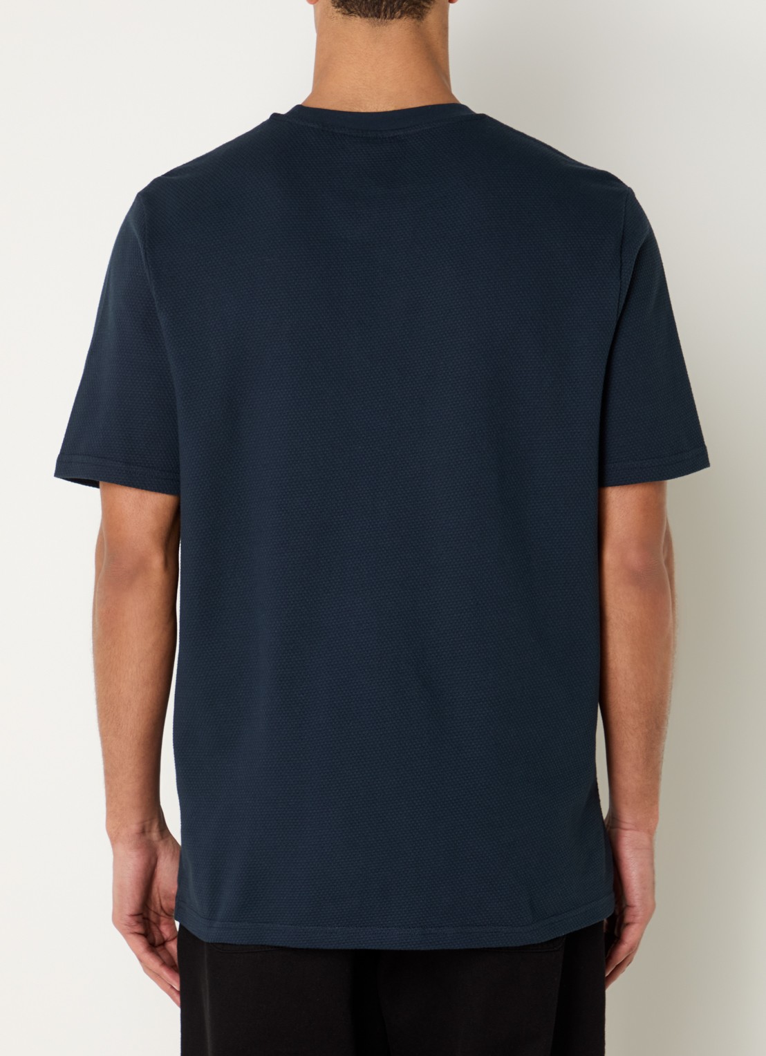 Lyle & Scott Popcorn T-shirt met logo - achterkant donkerblauw