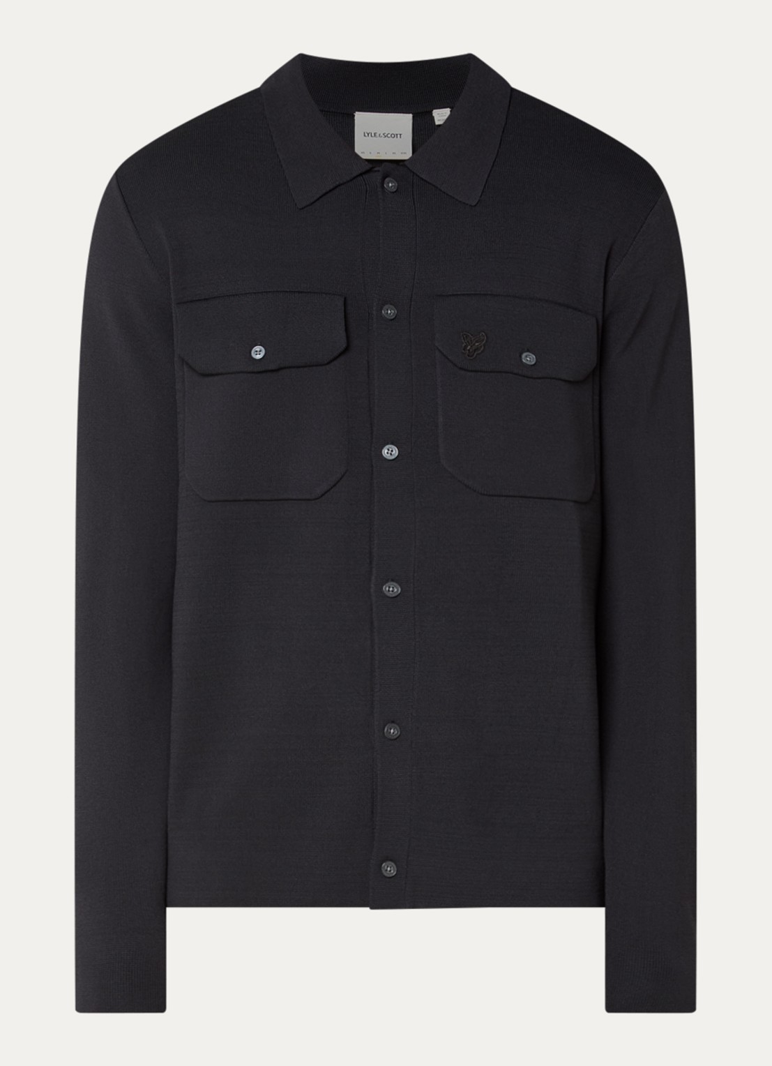 Lyle & Scott Regular fit overshirt met borstzakken - voorkant 3 zwart