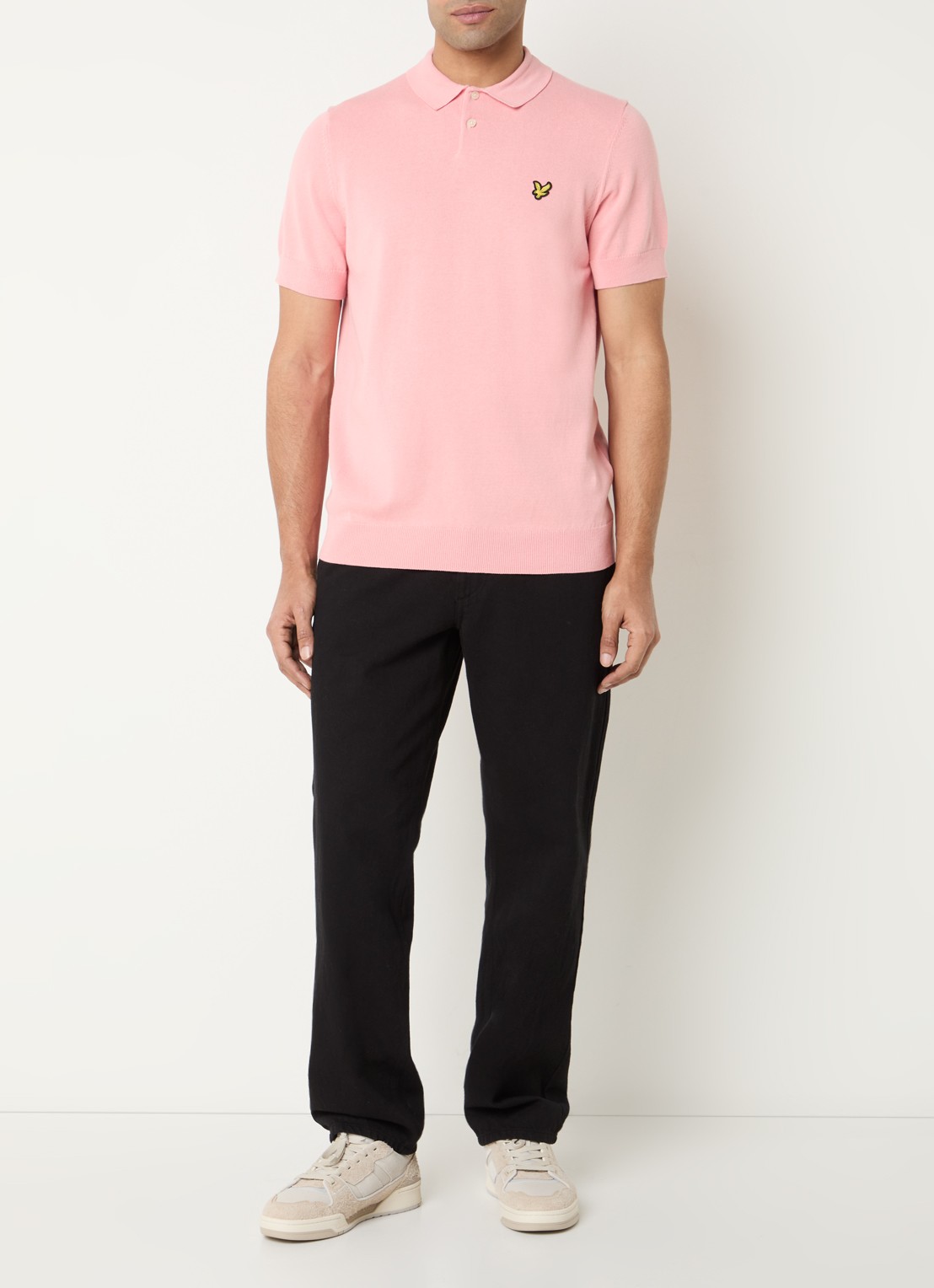 Lyle & Scott Regular fit polo met logo - voorkant 4 roze
