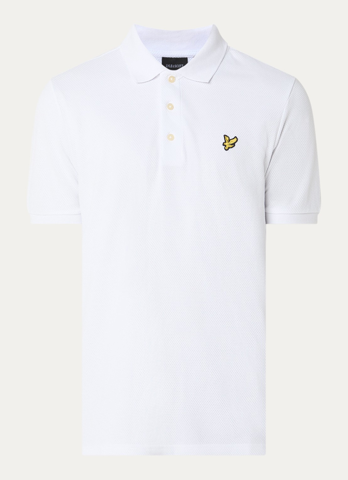 Lyle & Scott Regular fit polo met logo - voorkant 2 wit