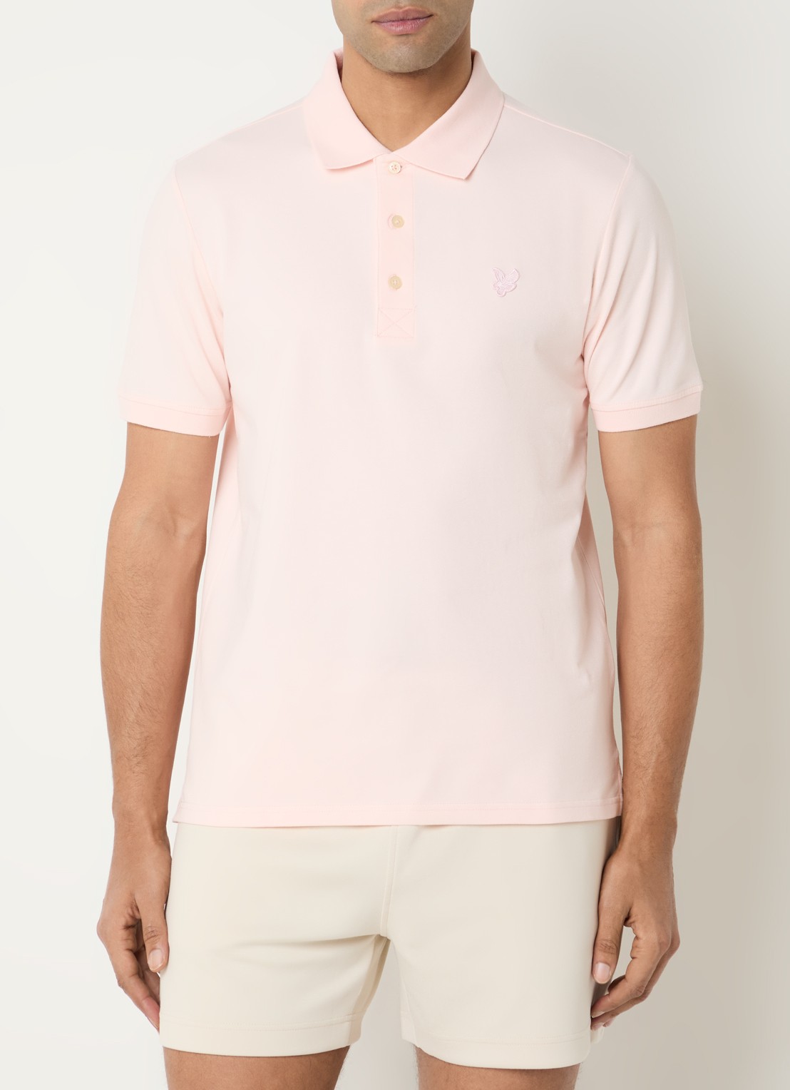 Lyle & Scott Regular fit polo met logo - detail 4 lichtroze