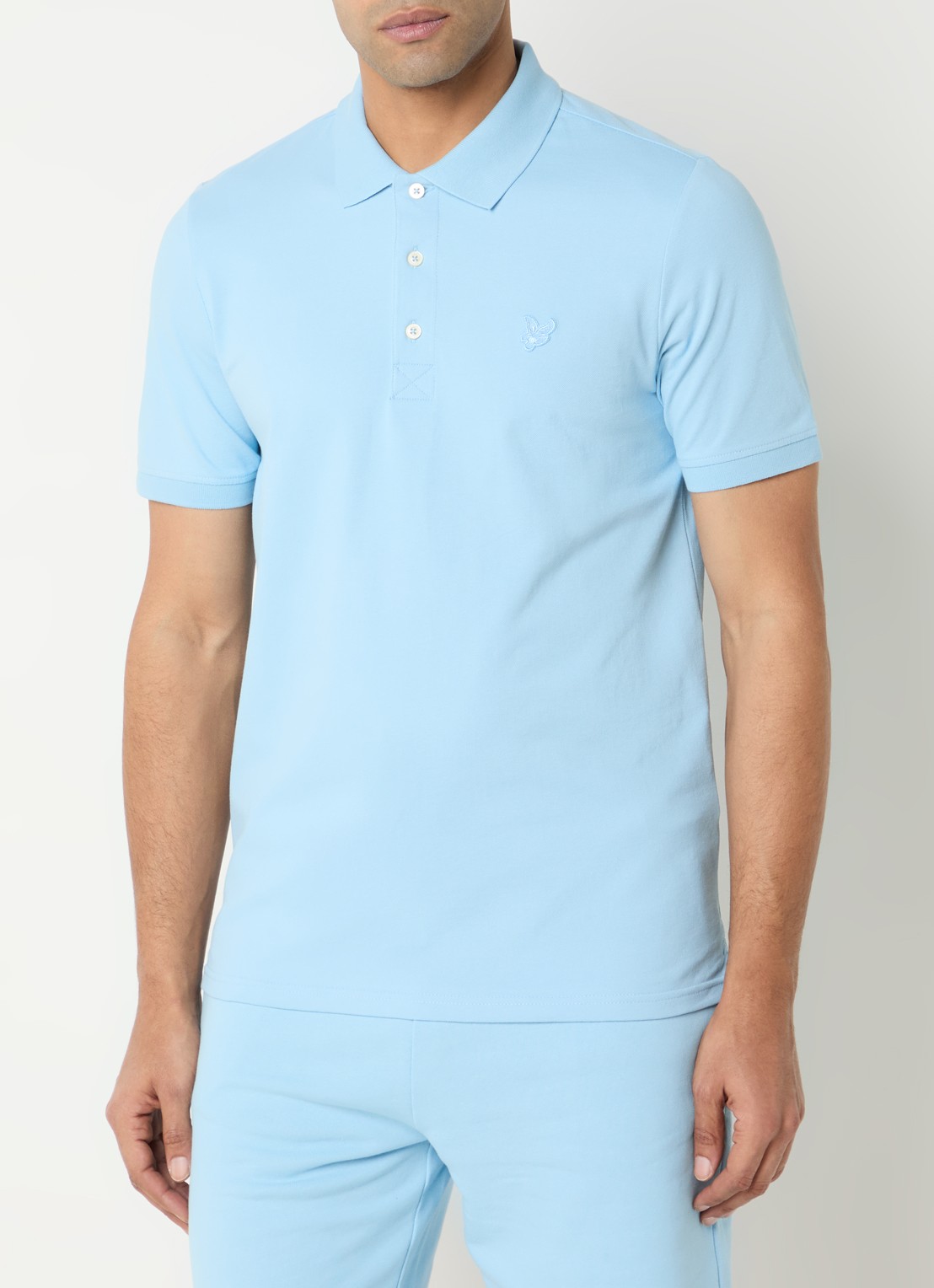 Lyle & Scott Regular fit polo met logo - detail 3 blauw