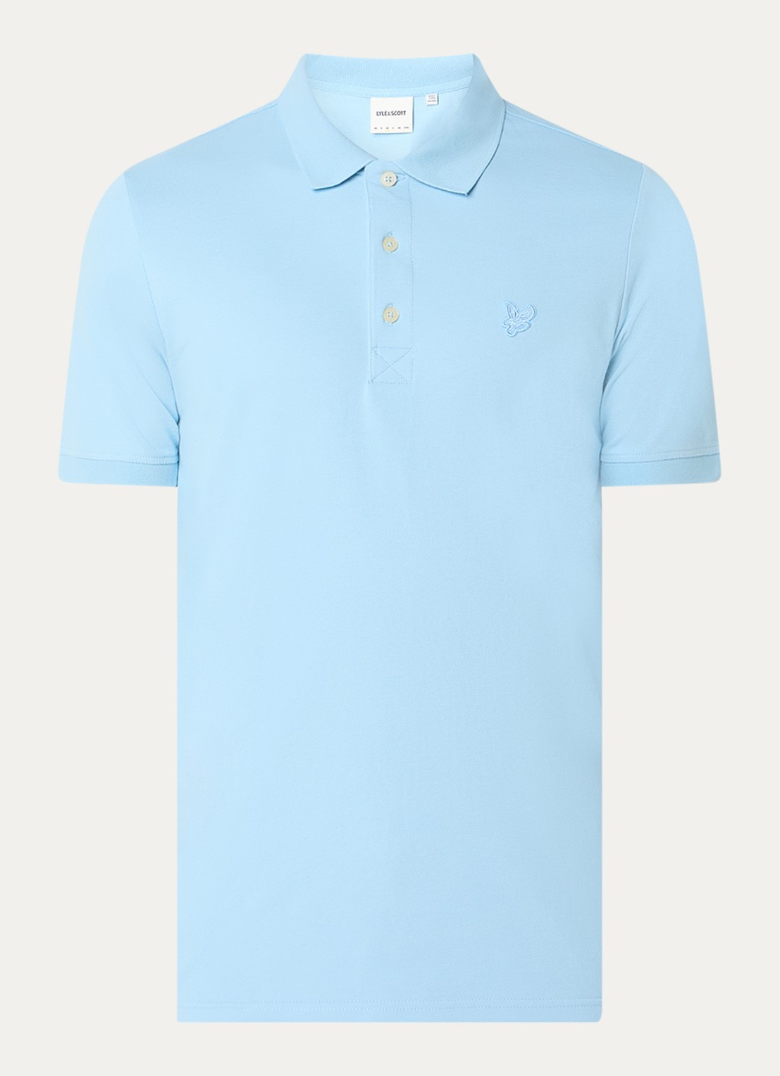 Lyle & Scott Regular fit polo met logo - voorkant blauw